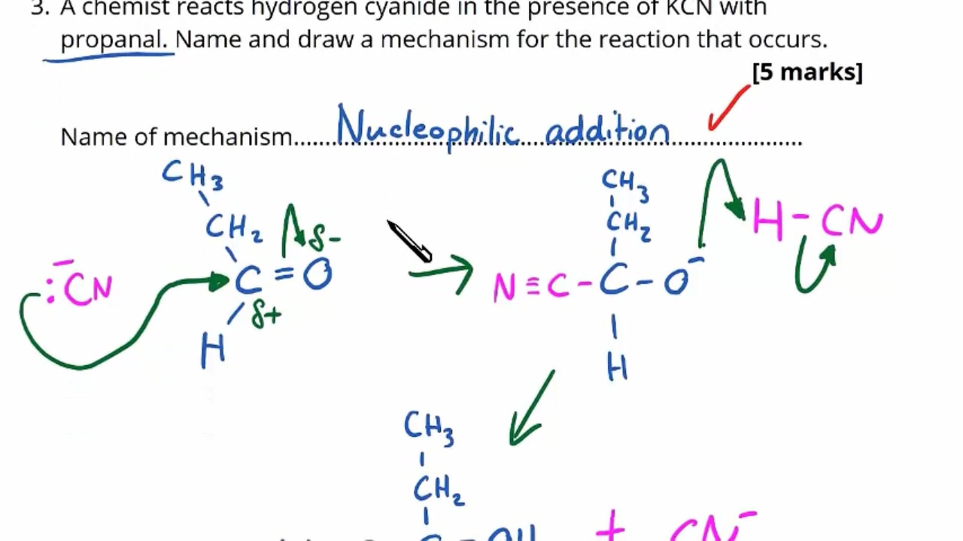 Increasing Carbon Chain Length Exam Question