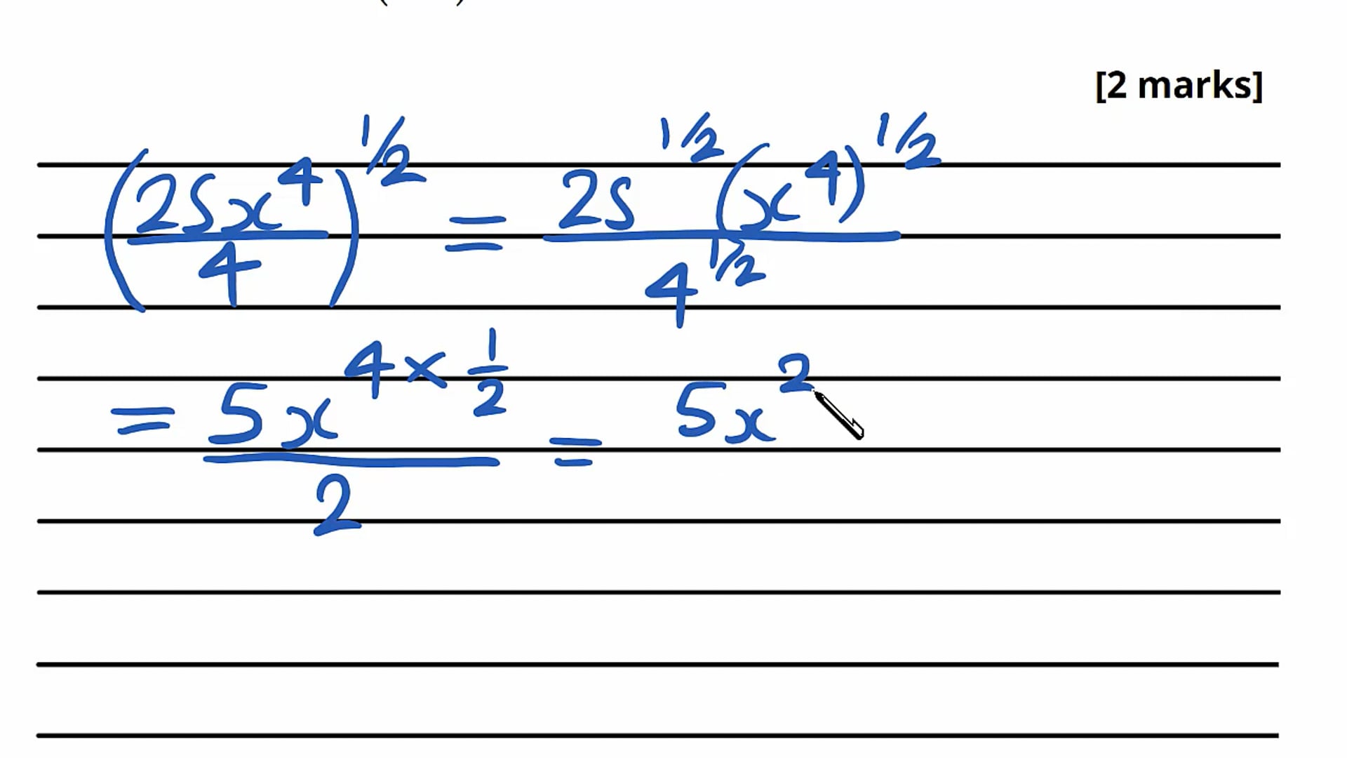 Indices Exam Question