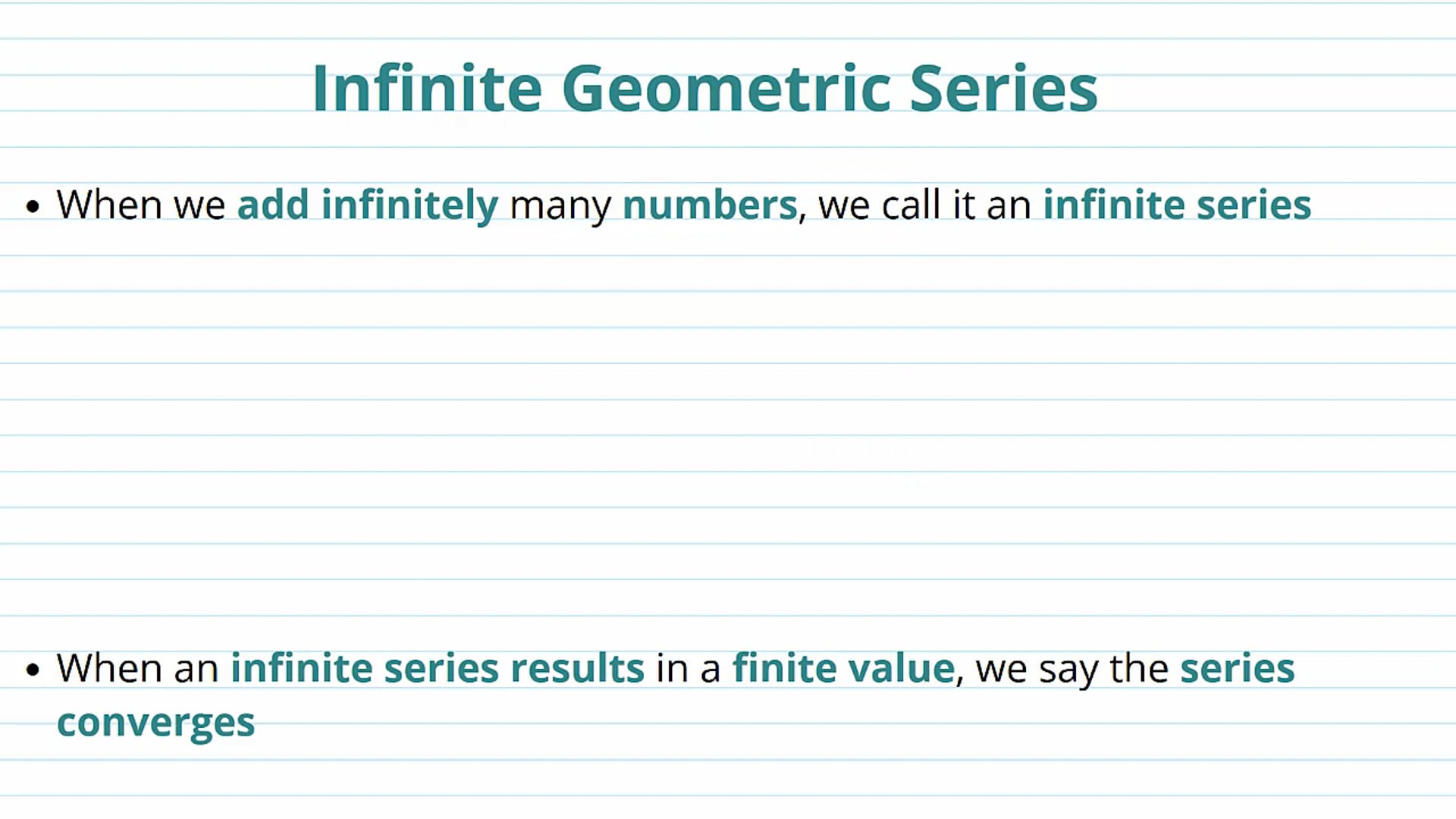Infinite Geometric Series