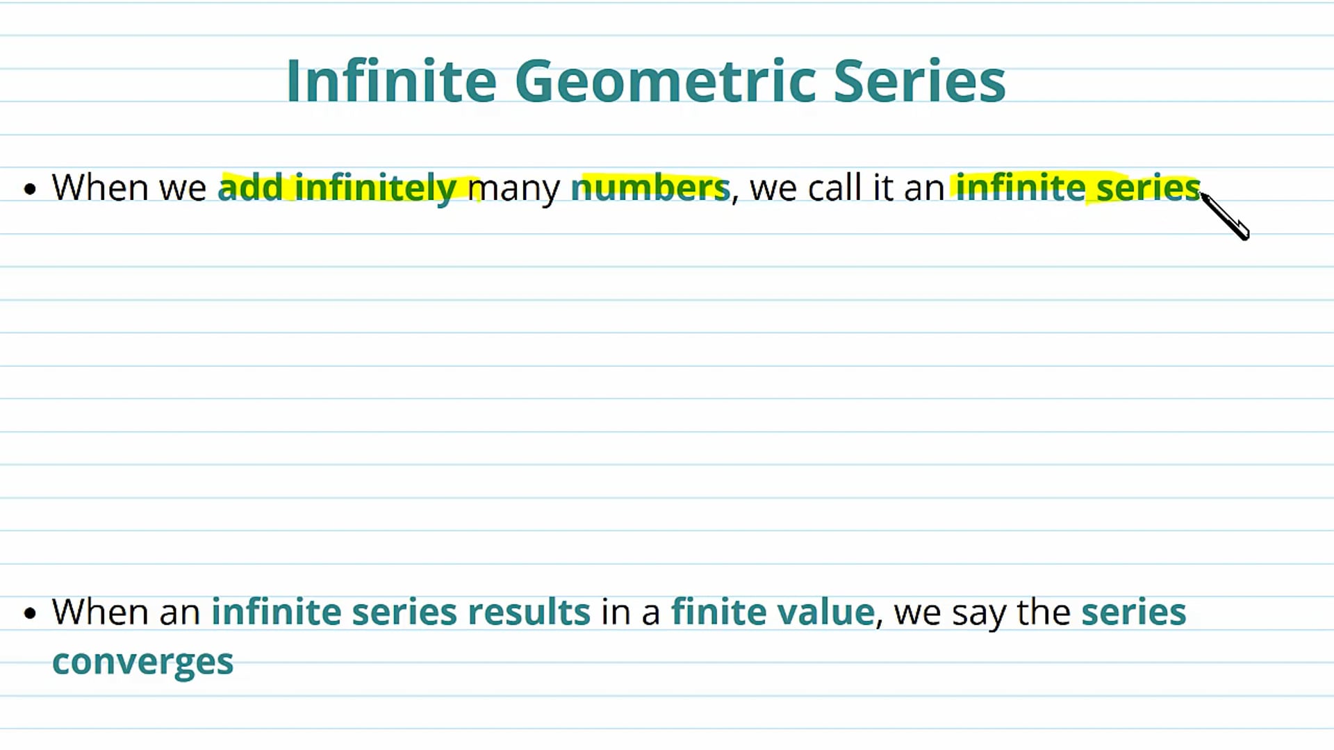 Infinite Geometric Series