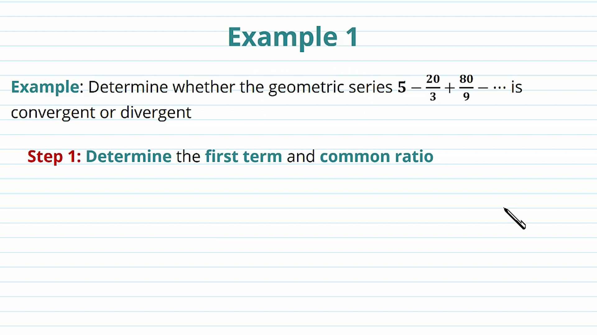 Infinite Geometric Series Examples