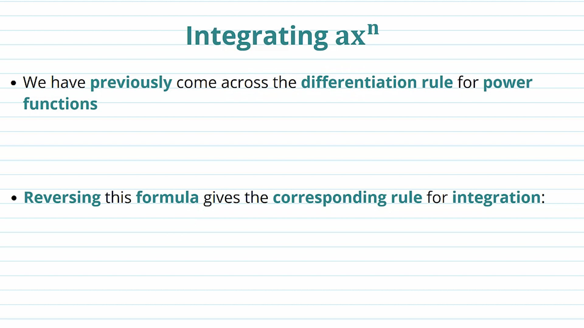 Integrating Power Functions