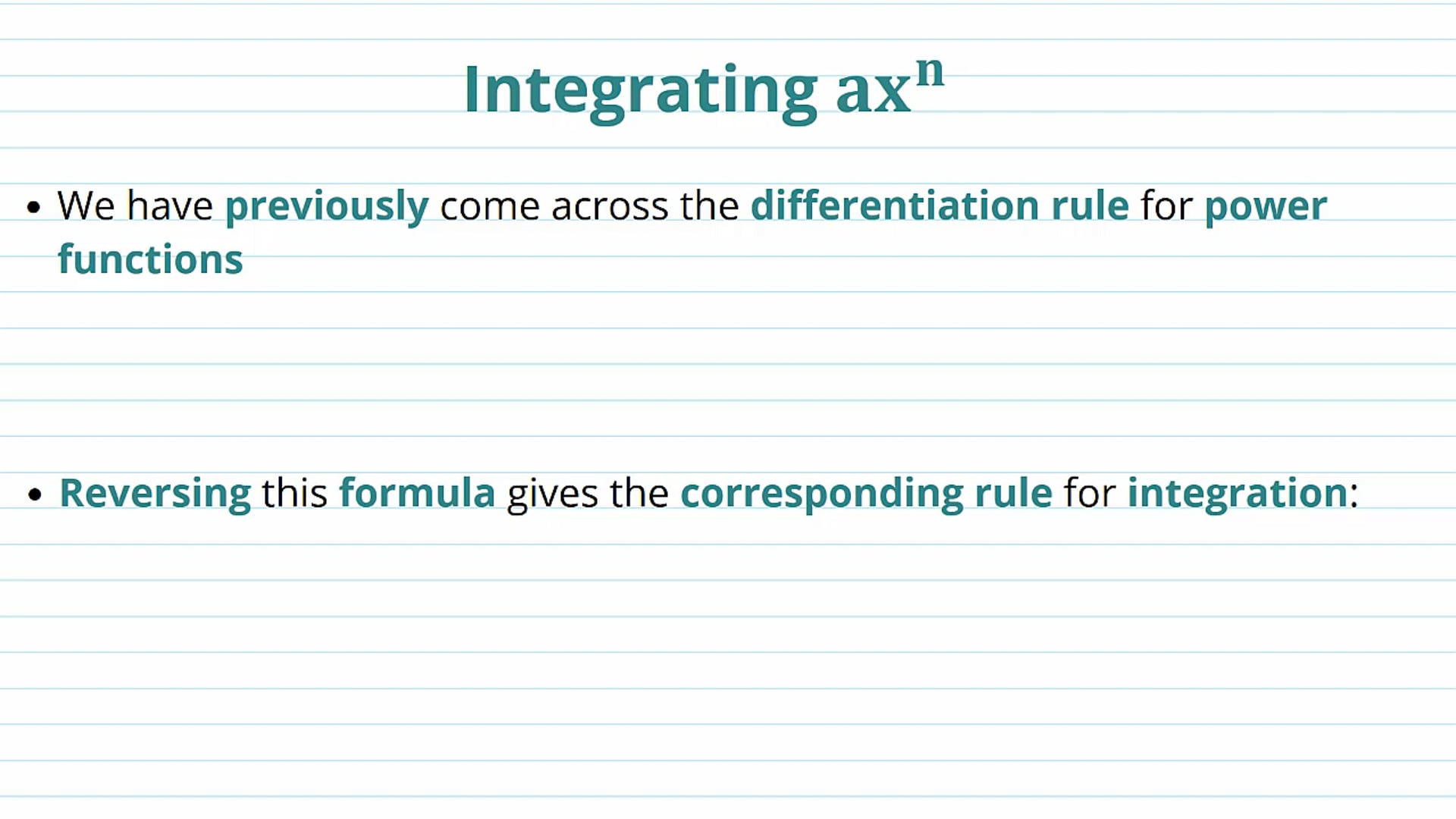 Integrating Power Functions