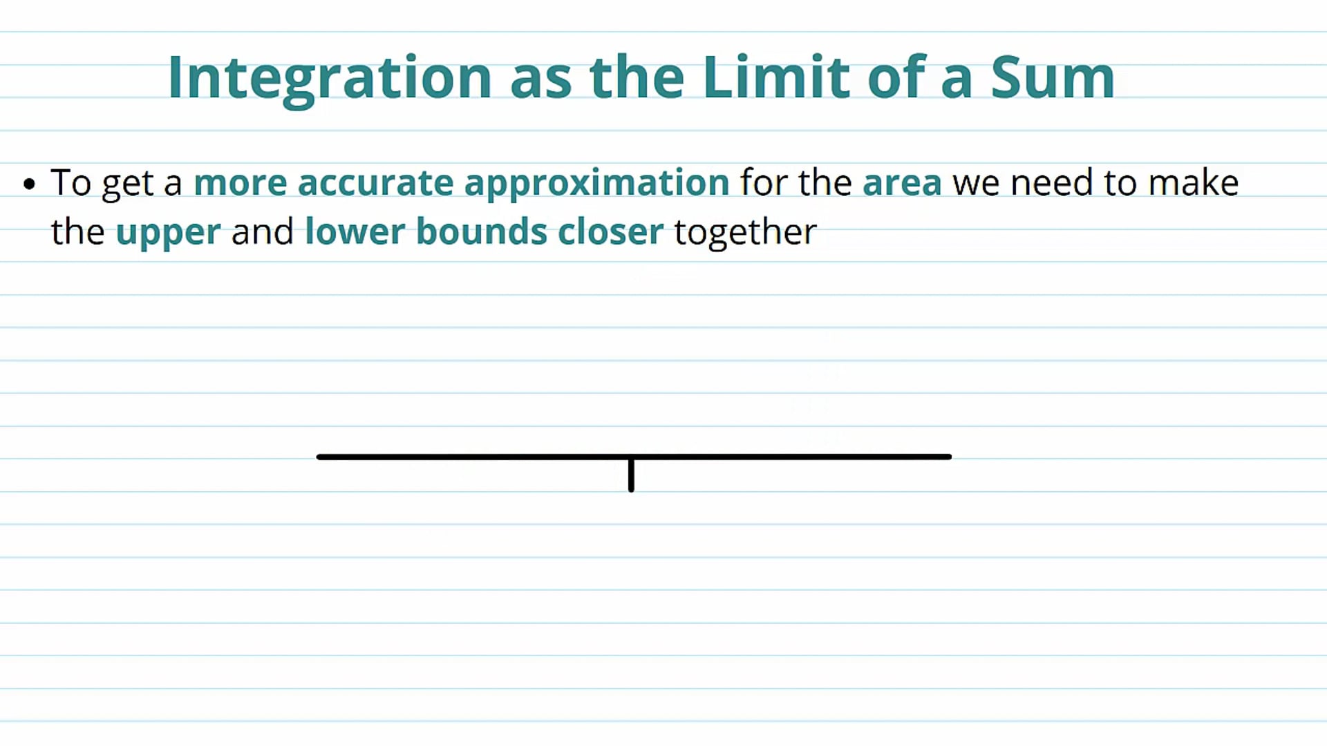 Integration as the Limit of a Sum