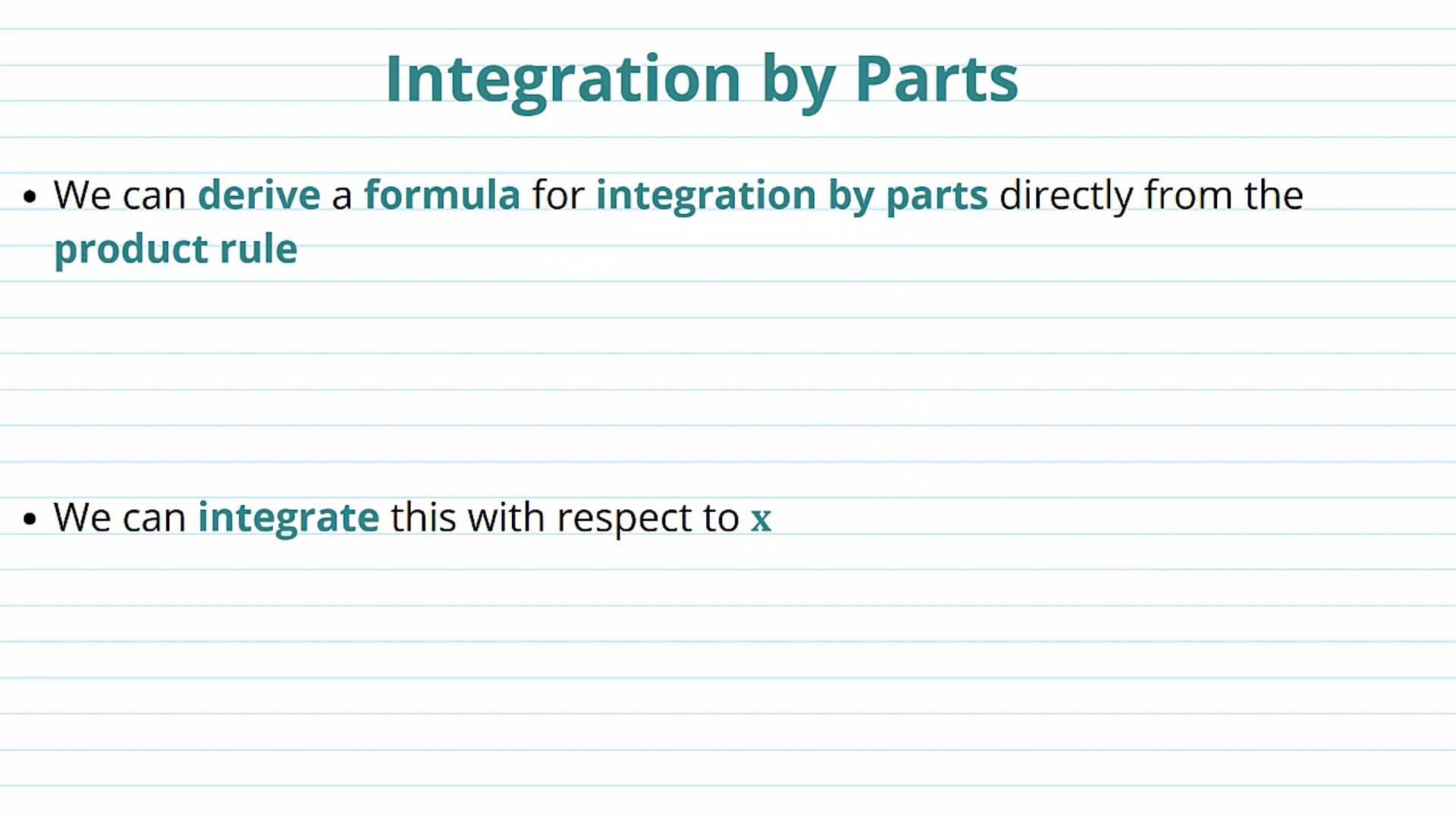 Integration by Parts