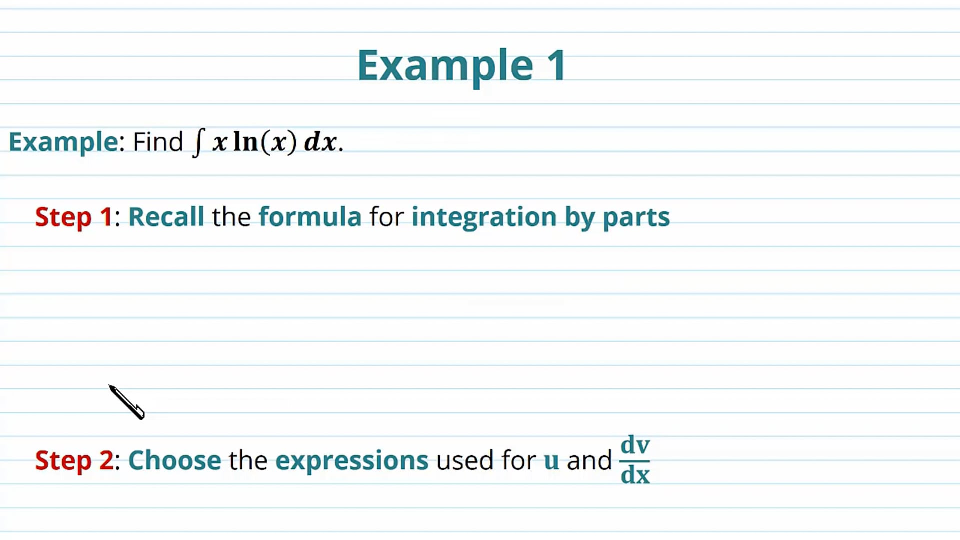 Integration by Parts Examples