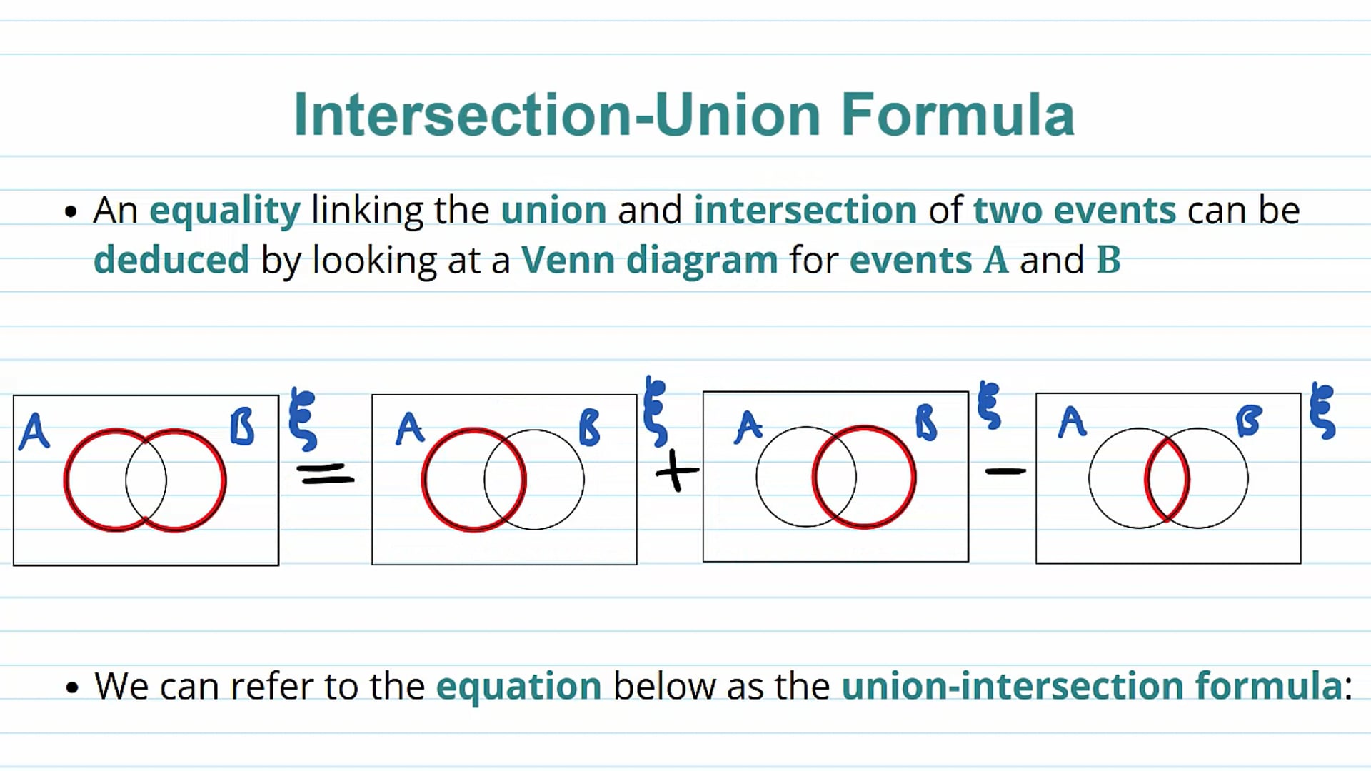 Intersection - Union Formula