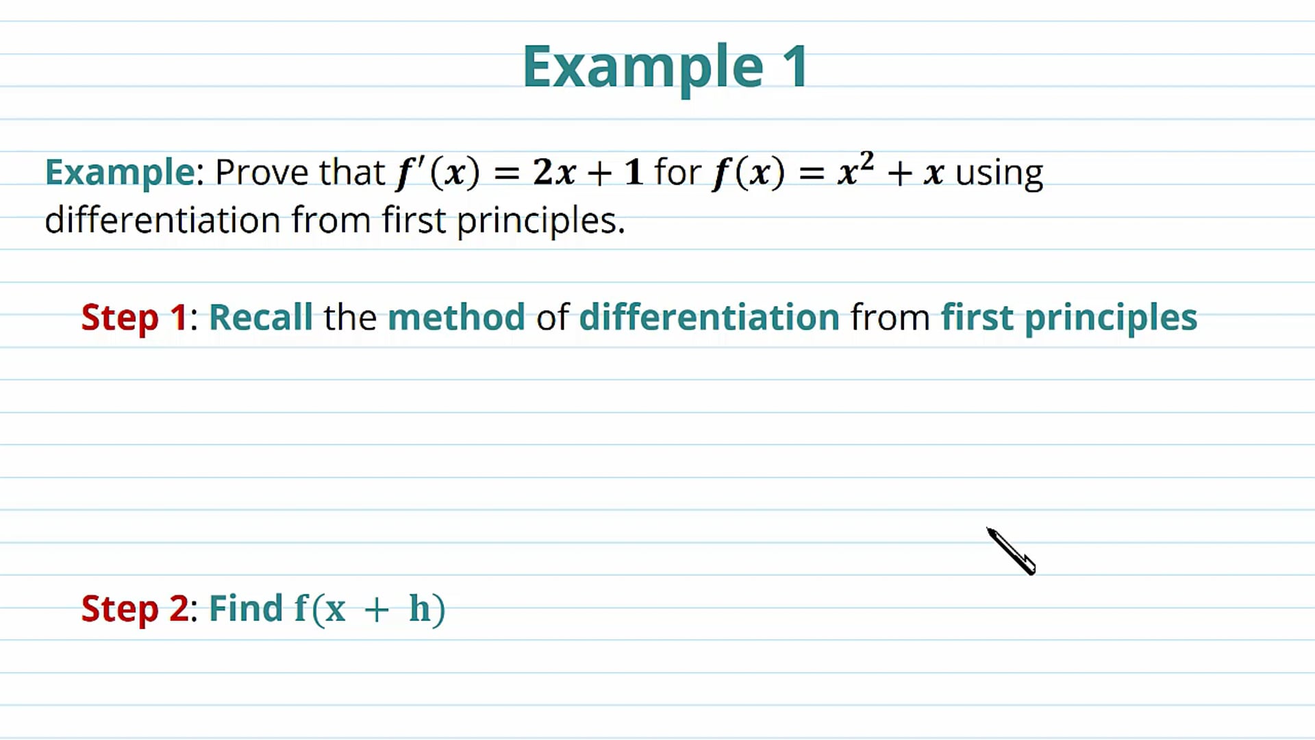 Introduction to Differentiation Examples