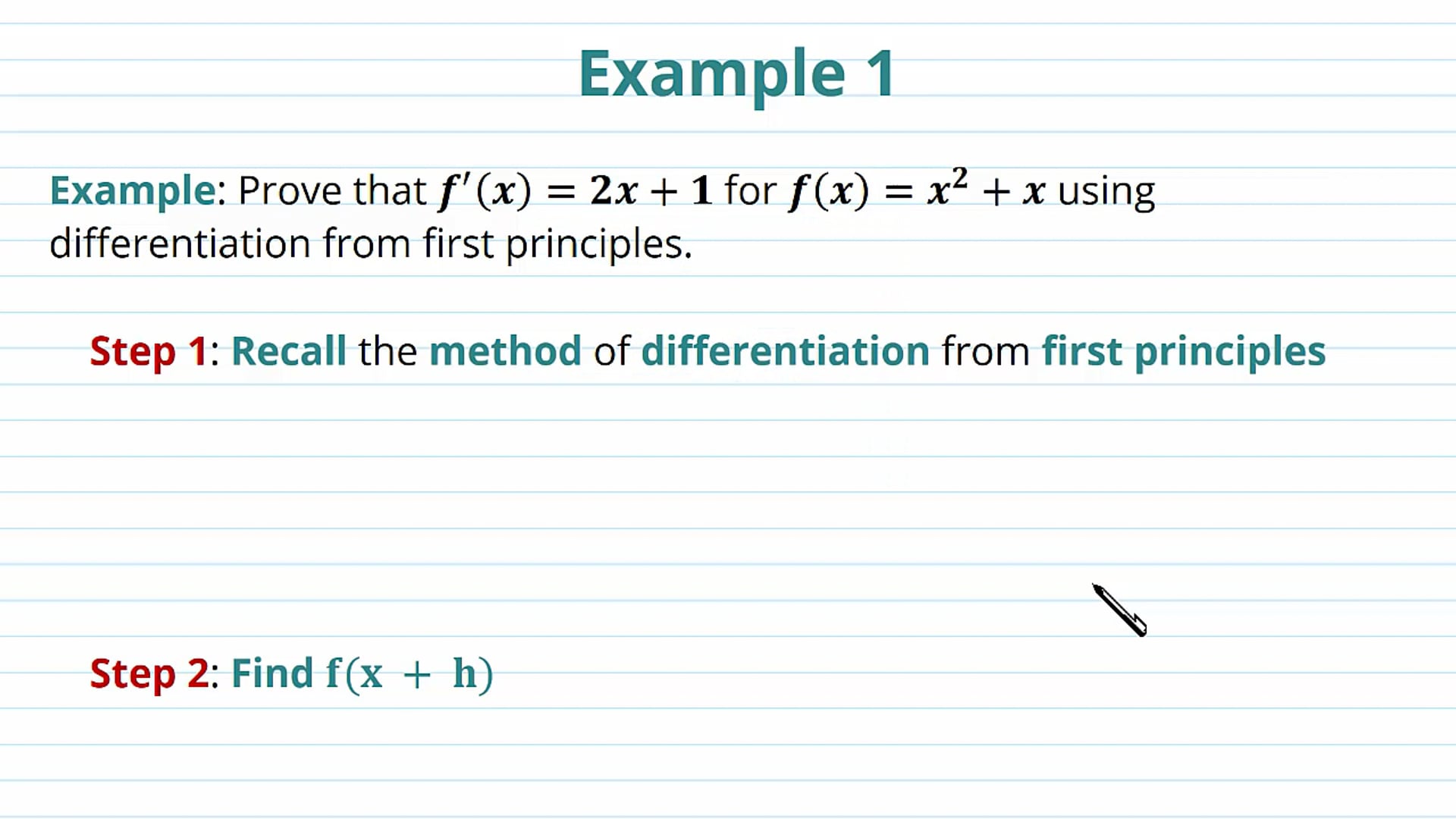 Introduction to Differentiation Examples