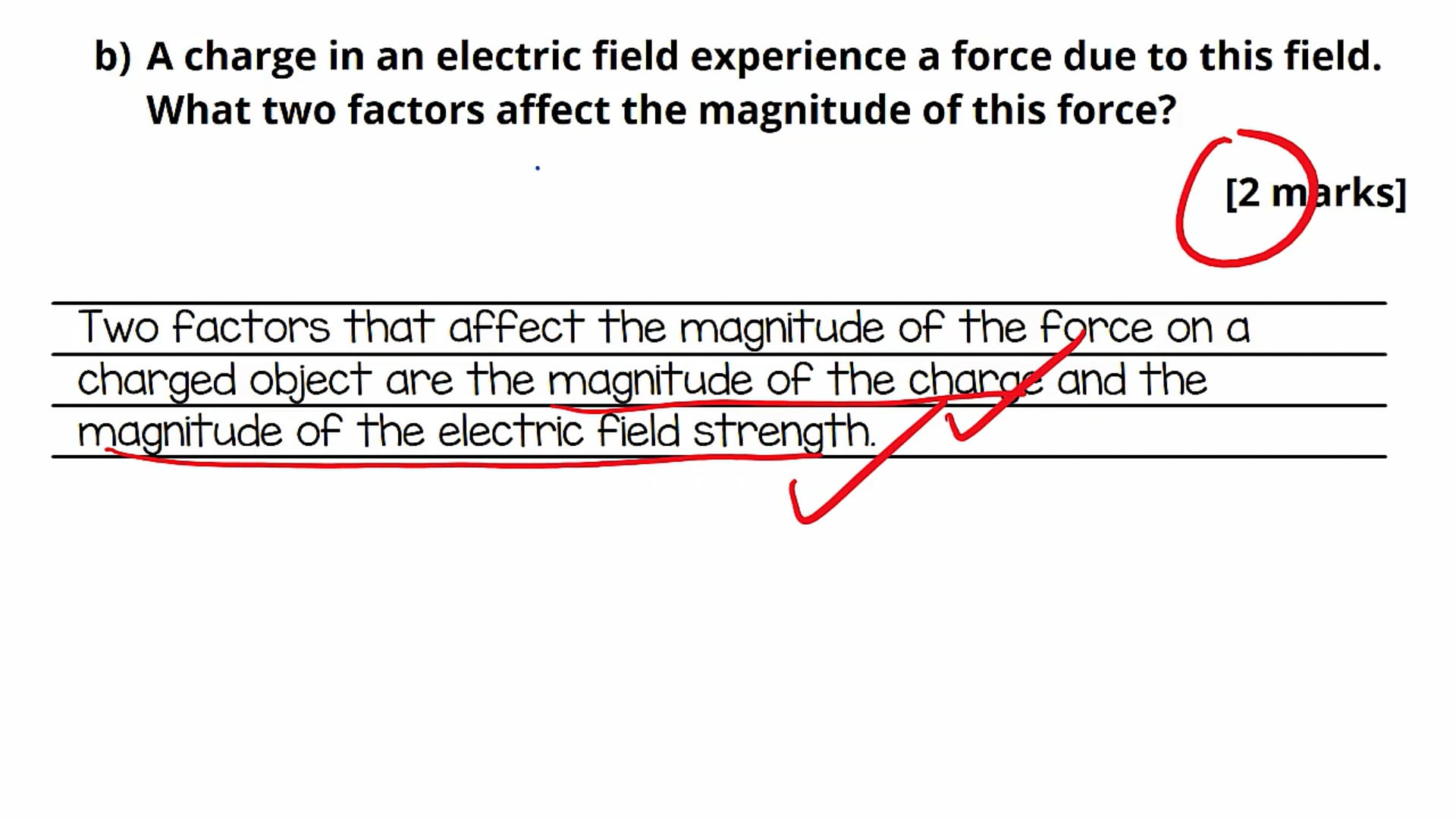 Introduction to Electric Fields Exam Question