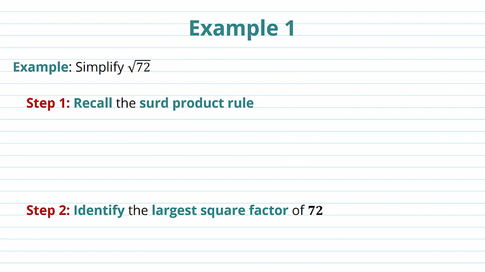 Introduction to Surds Examples