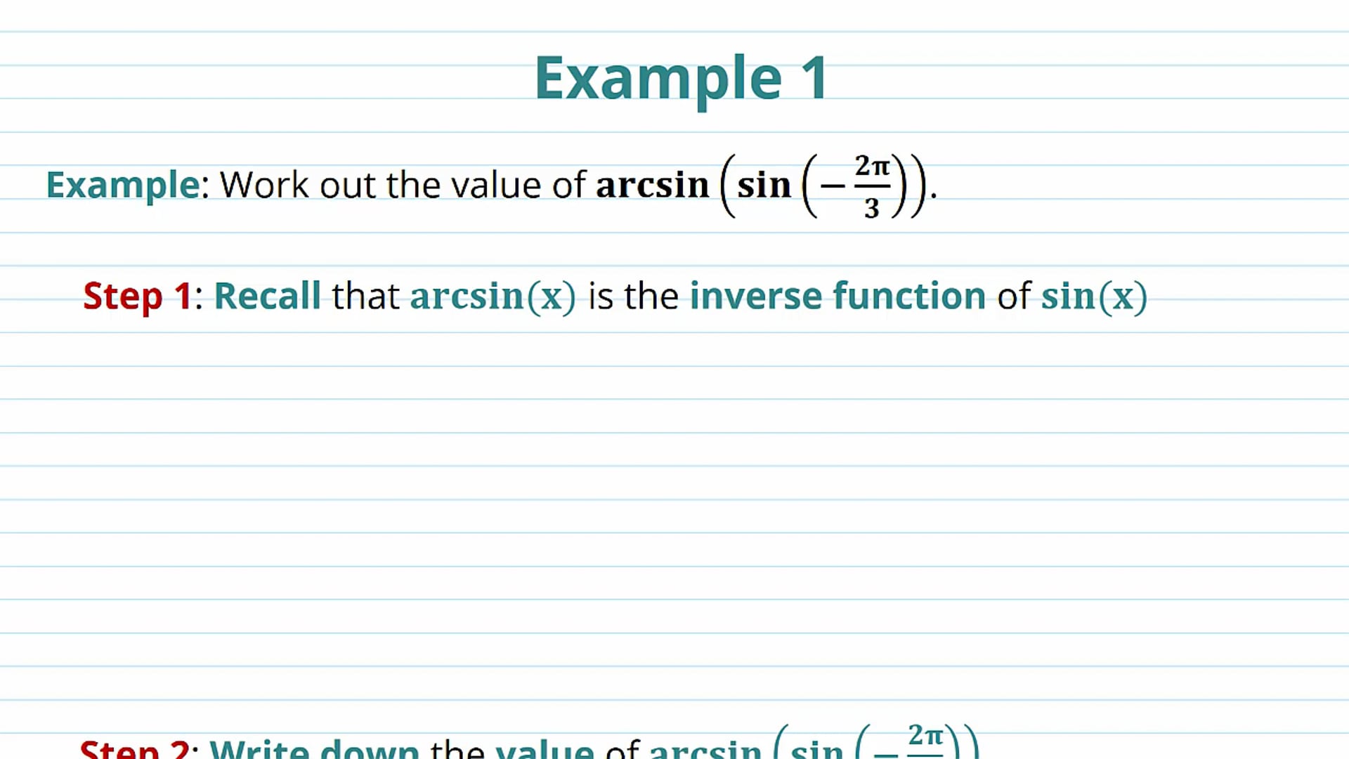 Inverse Trigonometric Functions Examples