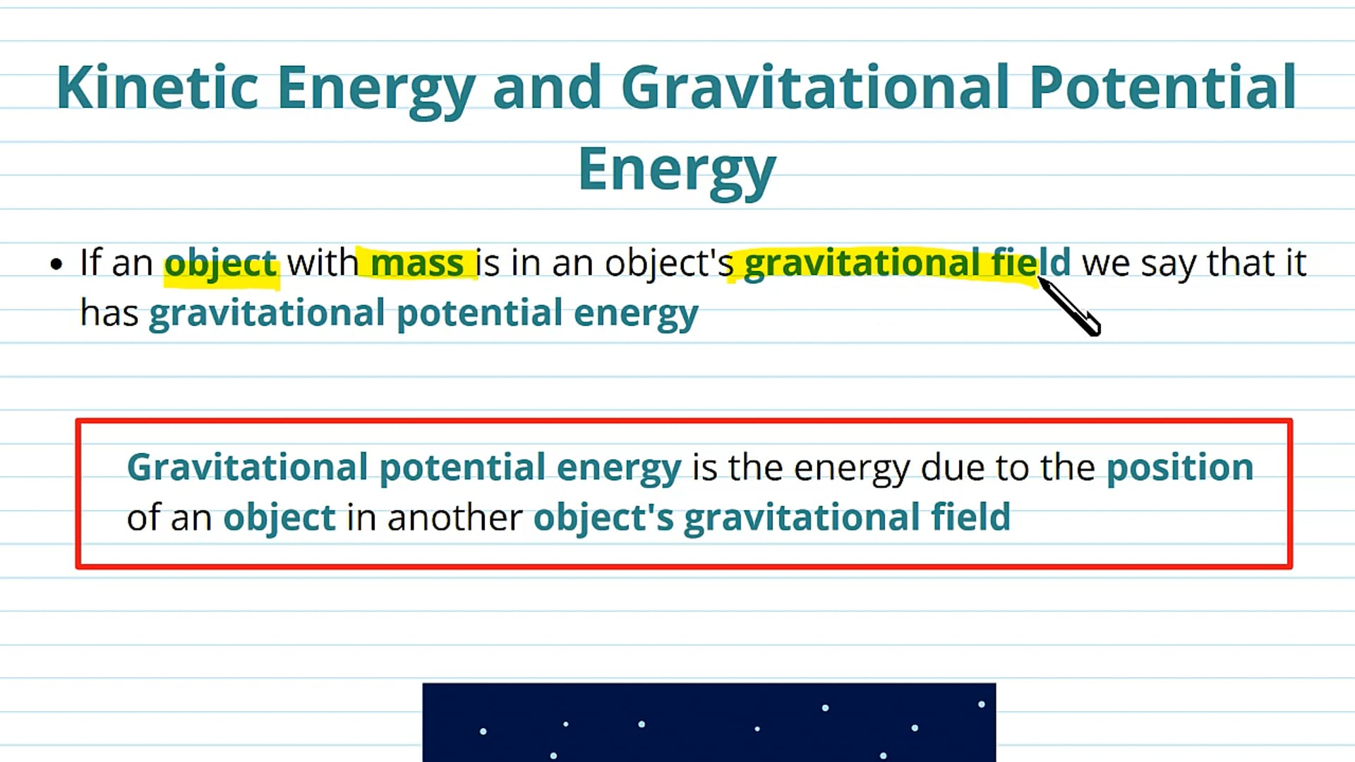 Kinetic and Gravitational Potential Energy