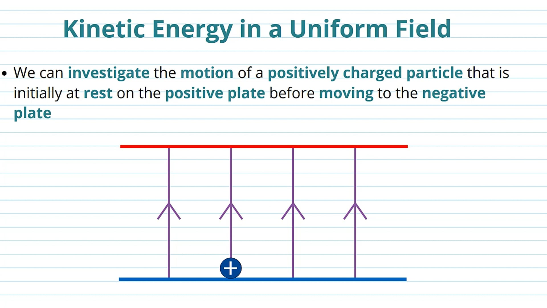 Kinetic Energy in a Uniform Field