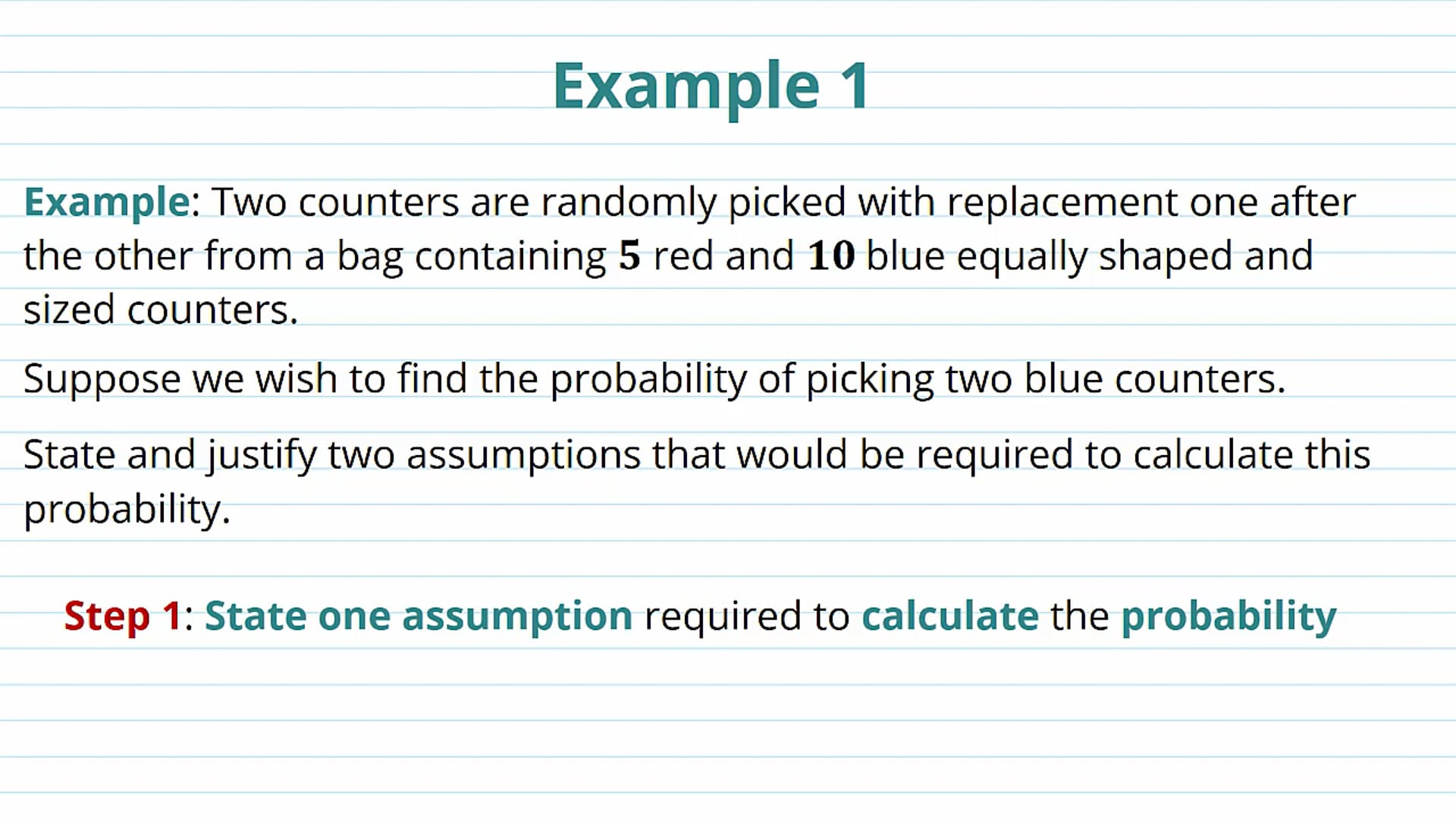 Modelling Probability Examples