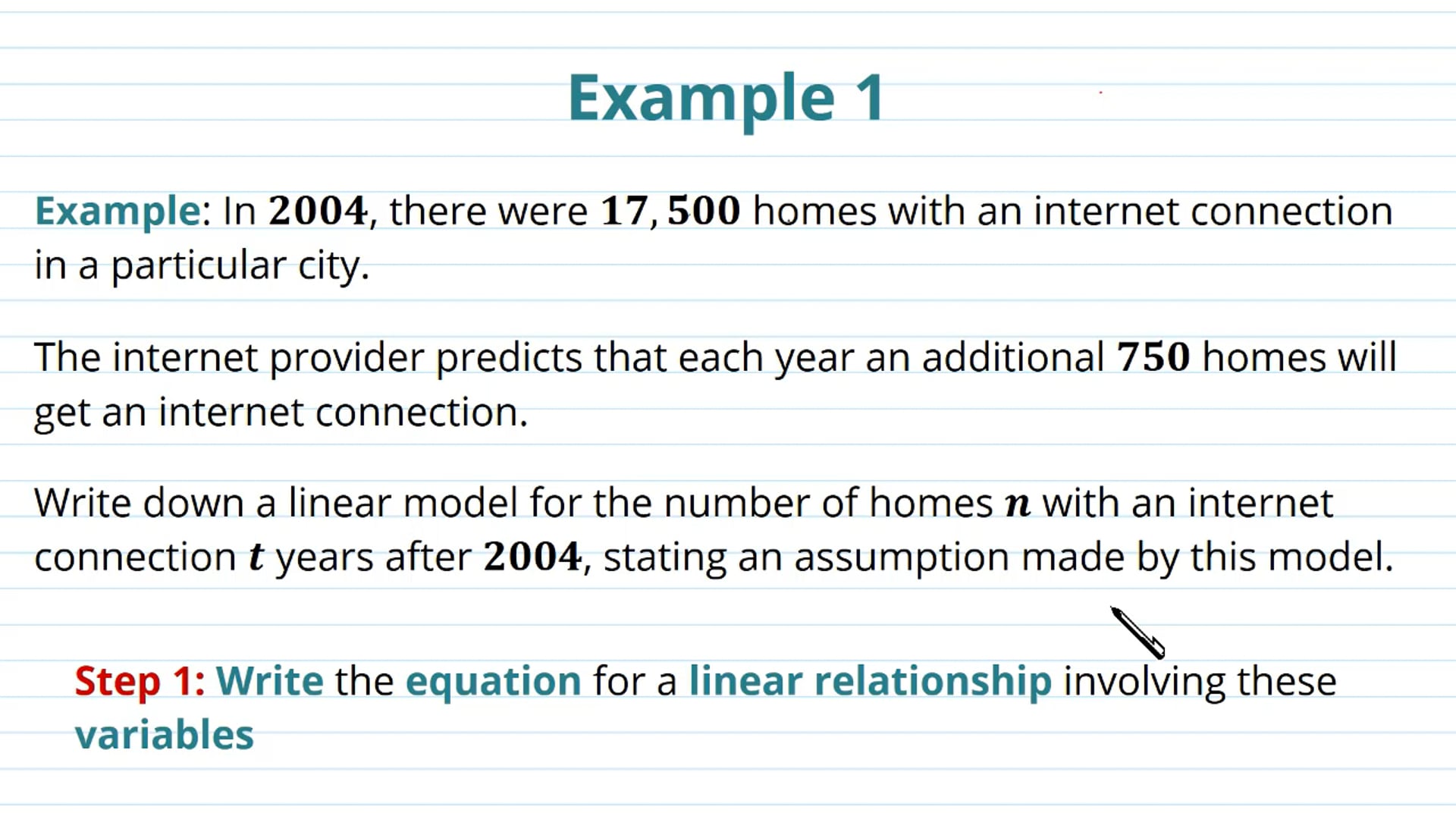Modelling Using Straight Lines Examples