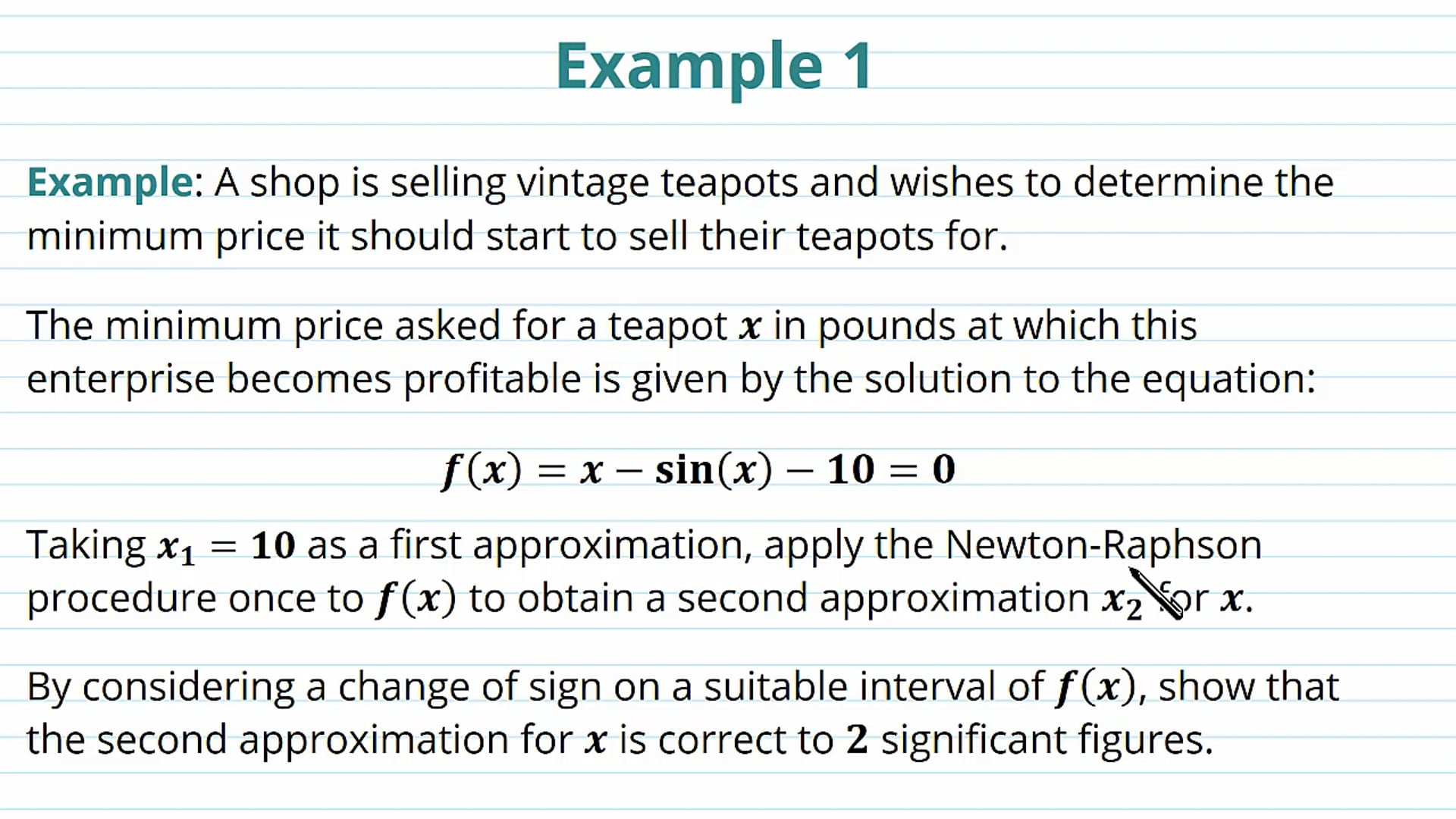 Numerical Methods in Context Examples