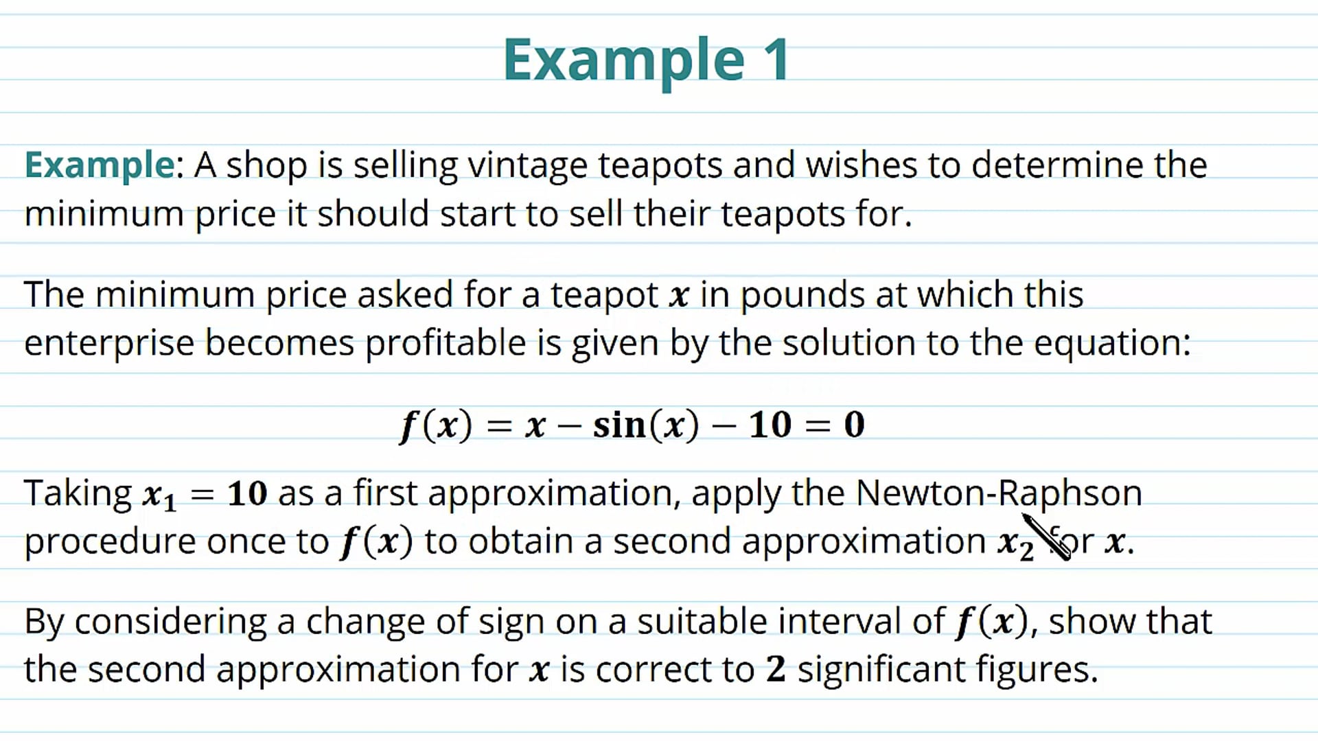 Numerical Methods in Context Examples