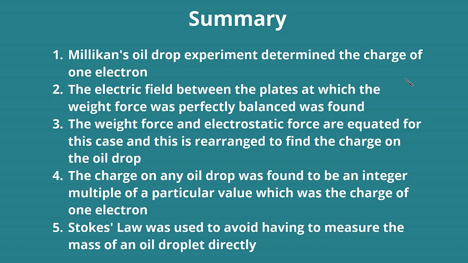 Oil Drop Experiment and Stokes' Law