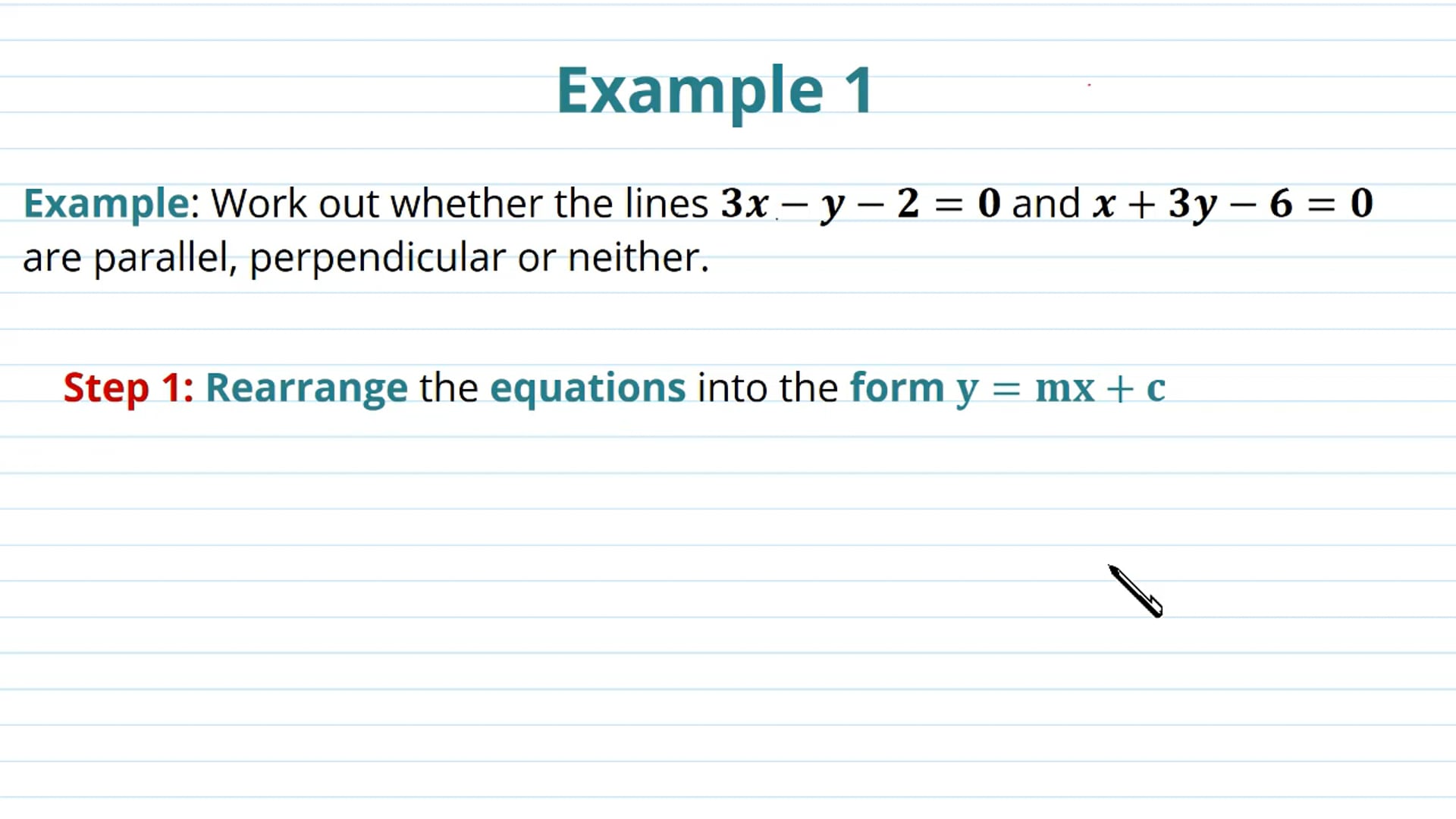 Parallel and Perpendicular Lines Examples