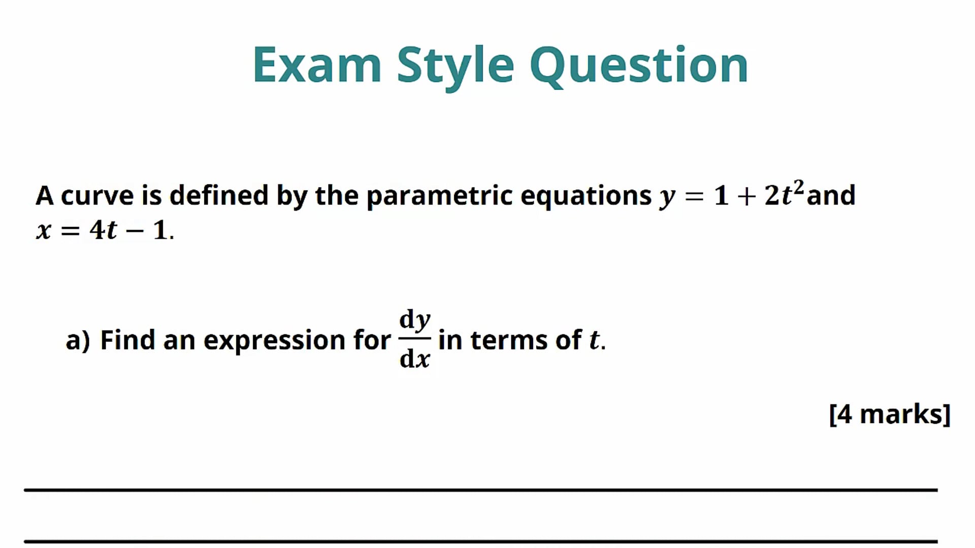 Parametric Differentiation Exam Question