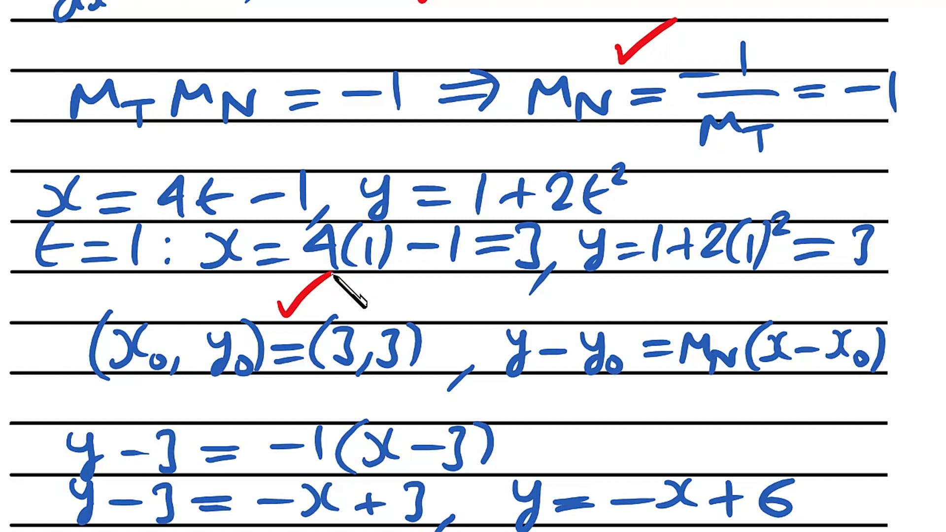 Parametric Differentiation Exam Question