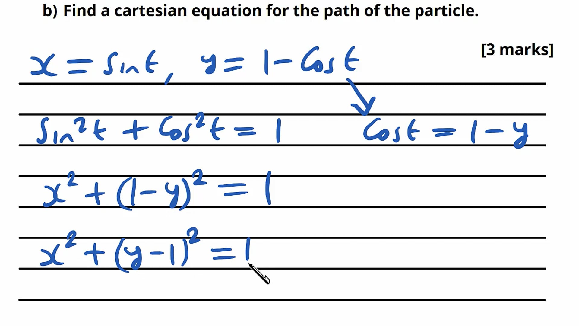 Parametric Equations Exam Question