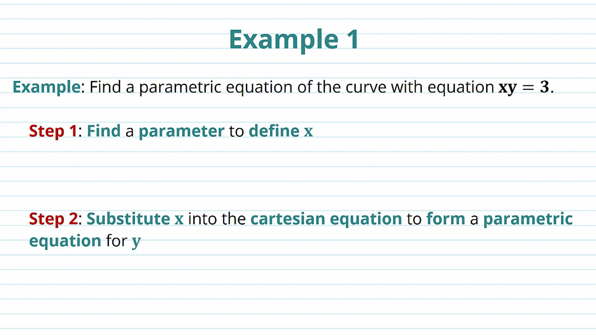 Parametric Equations Examples