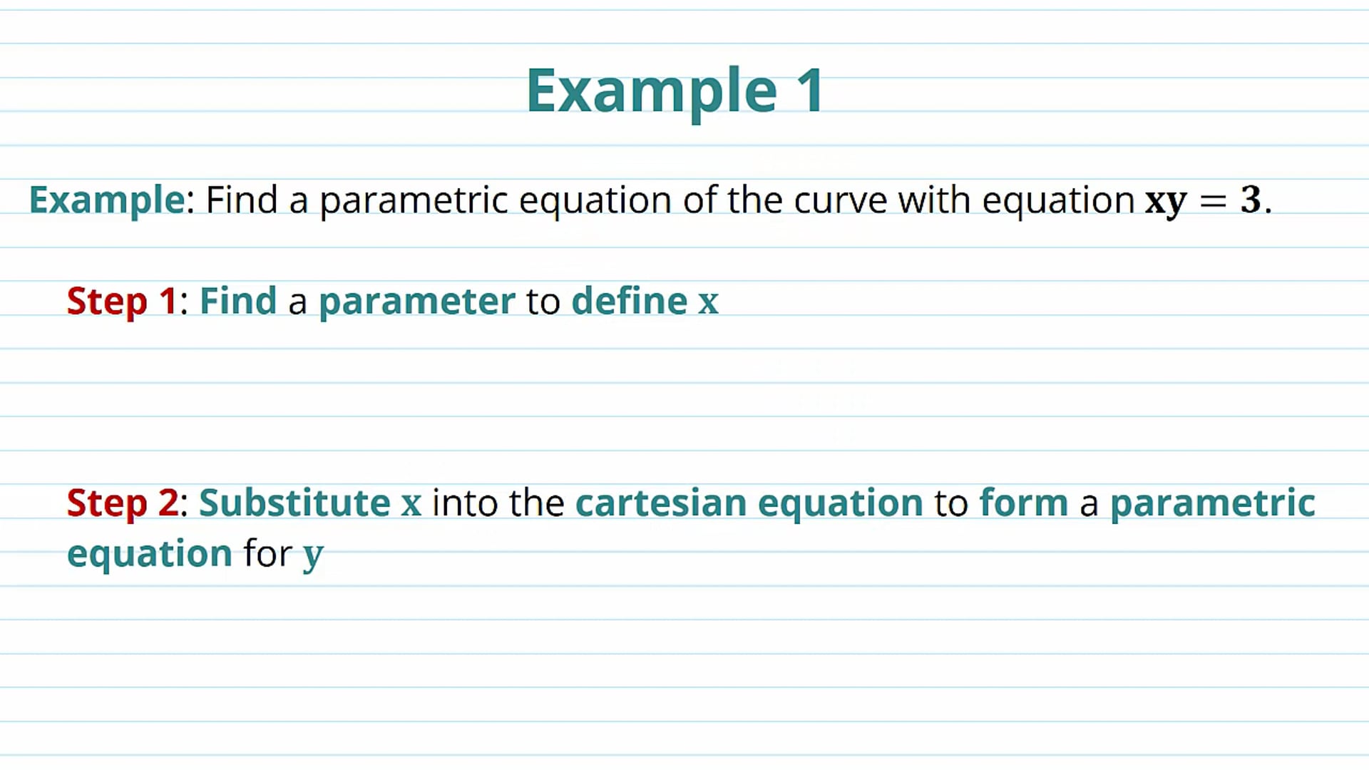 Parametric Equations Examples