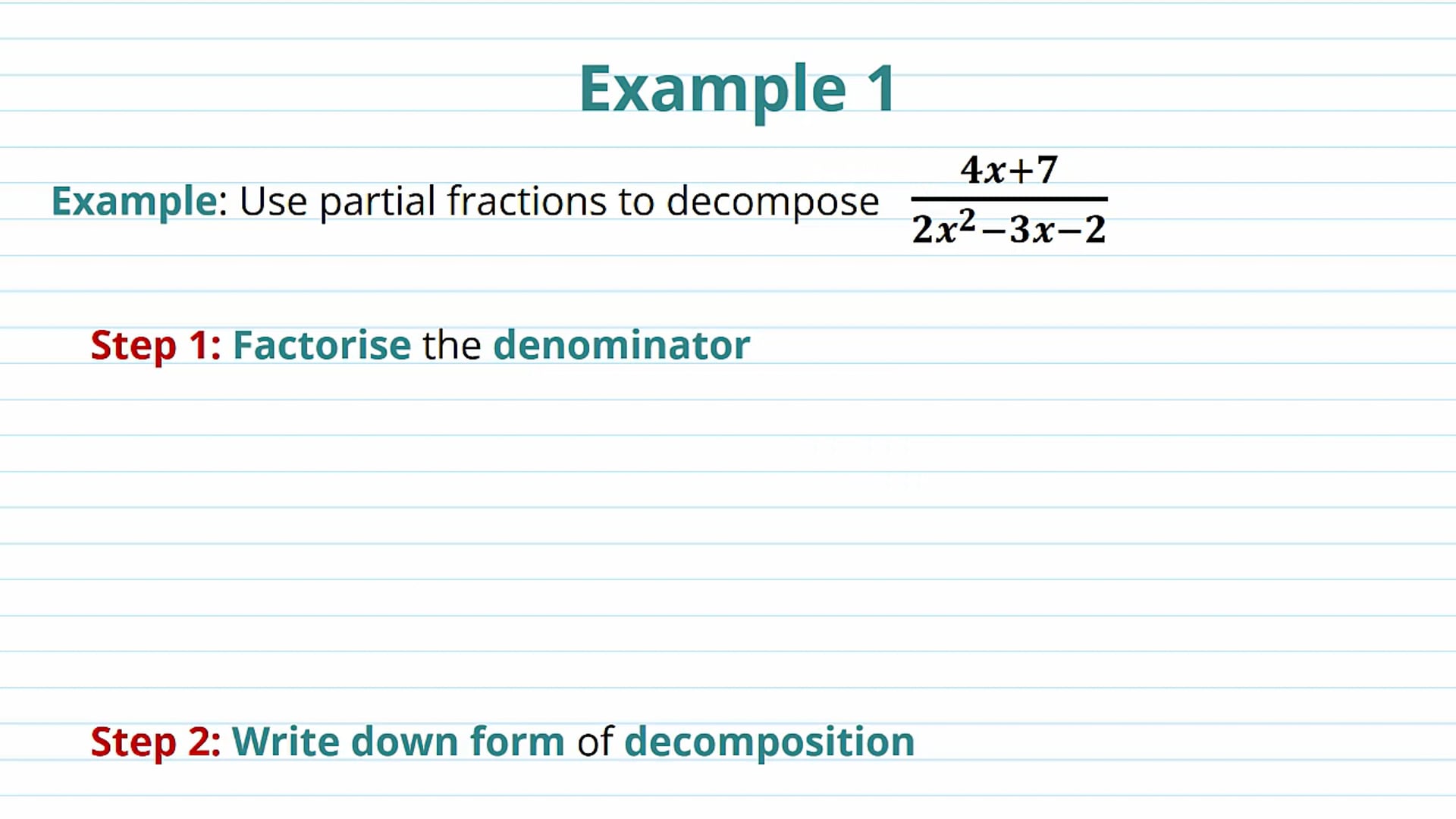 Partial Fractions Examples