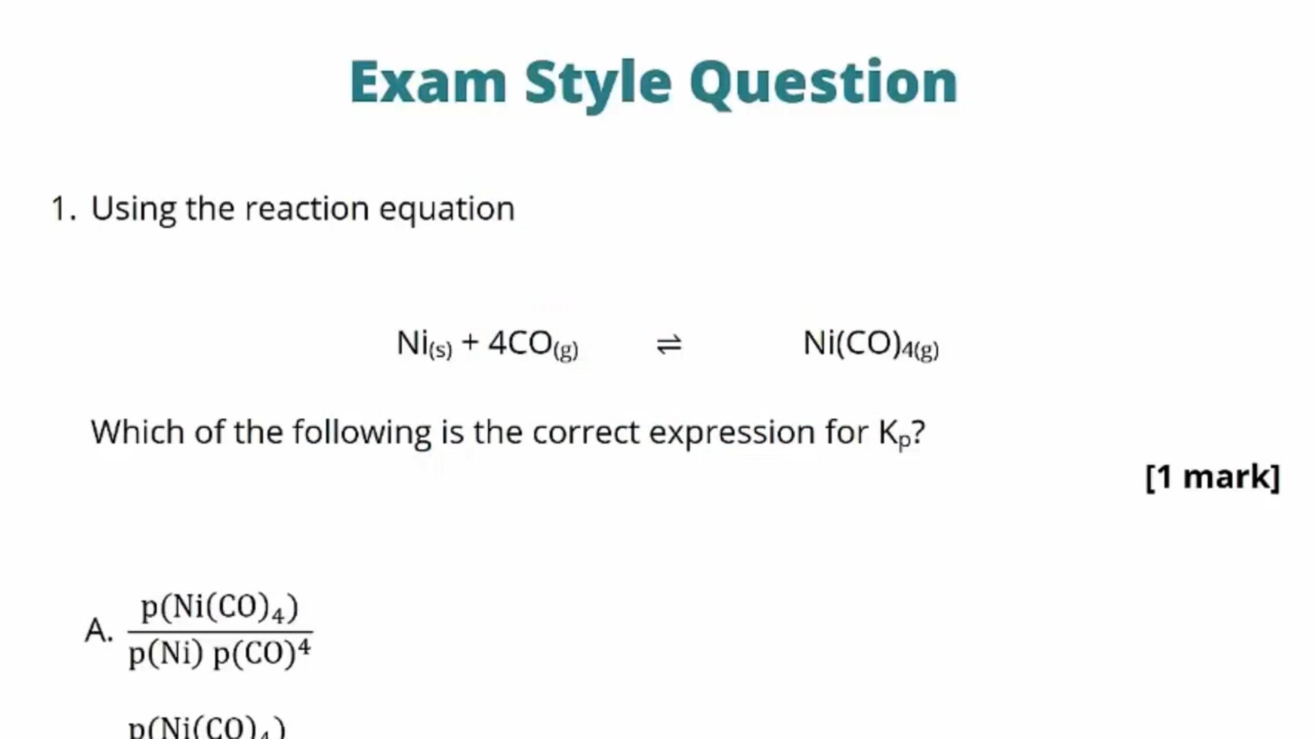 Partial Pressure Exam Question
