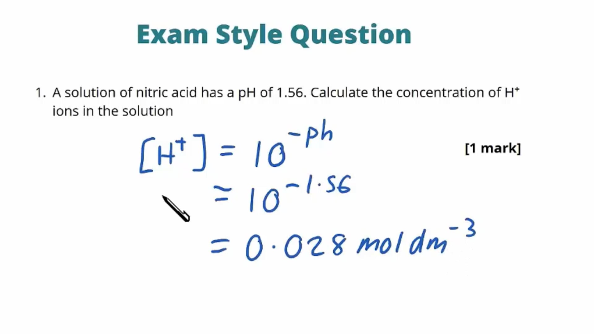 PH of Strong and Weak Acids Exam Question