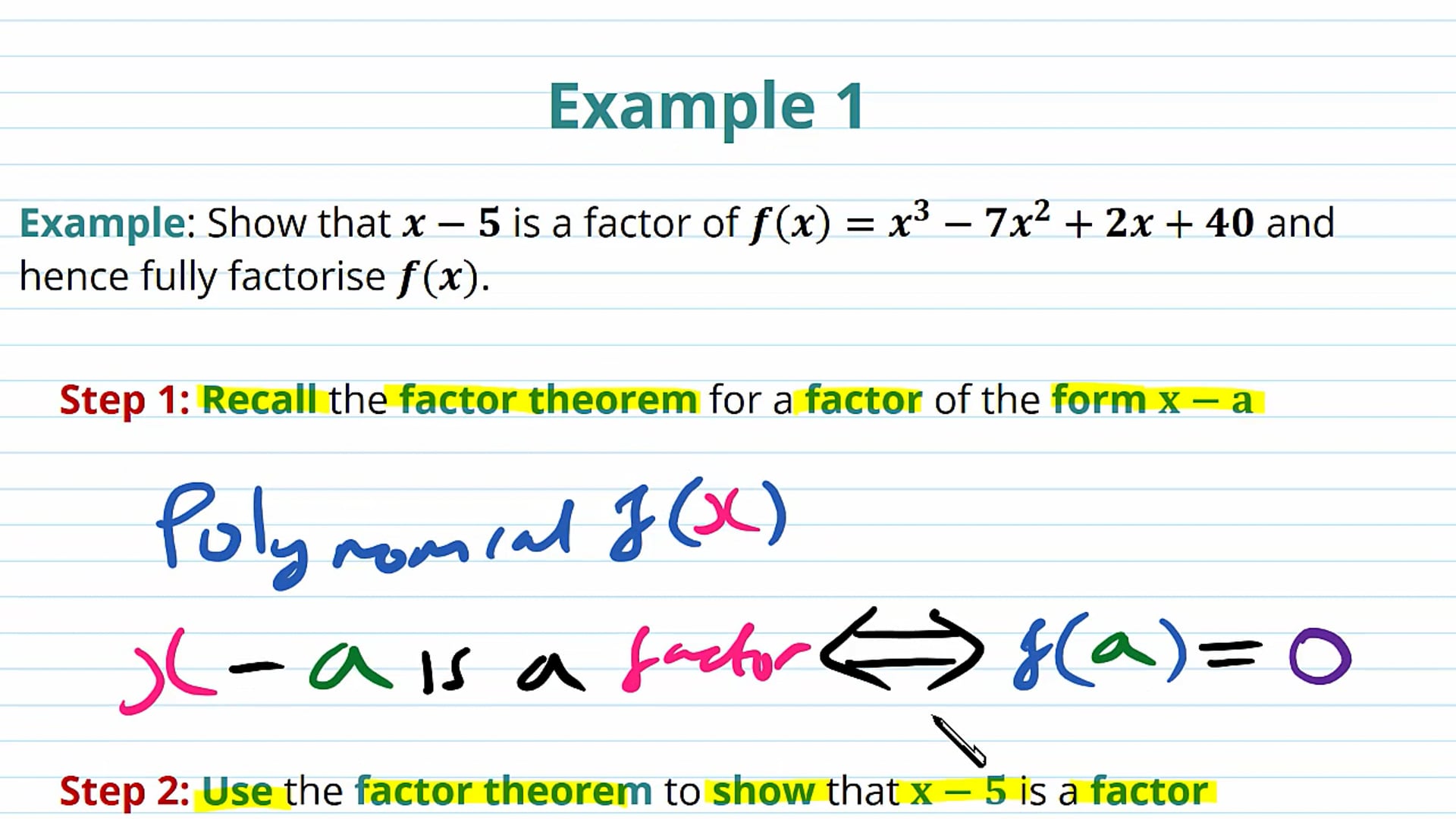 Polynomial Factorisation Examples