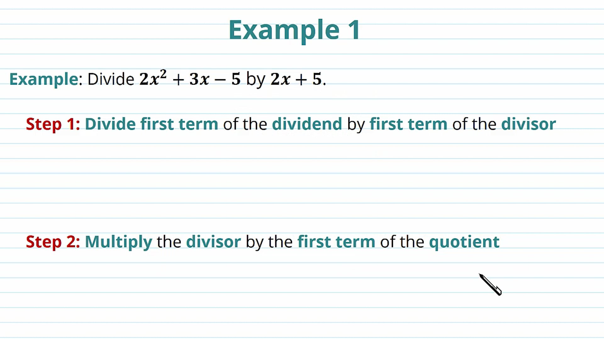 Polynomial Long Division Examples