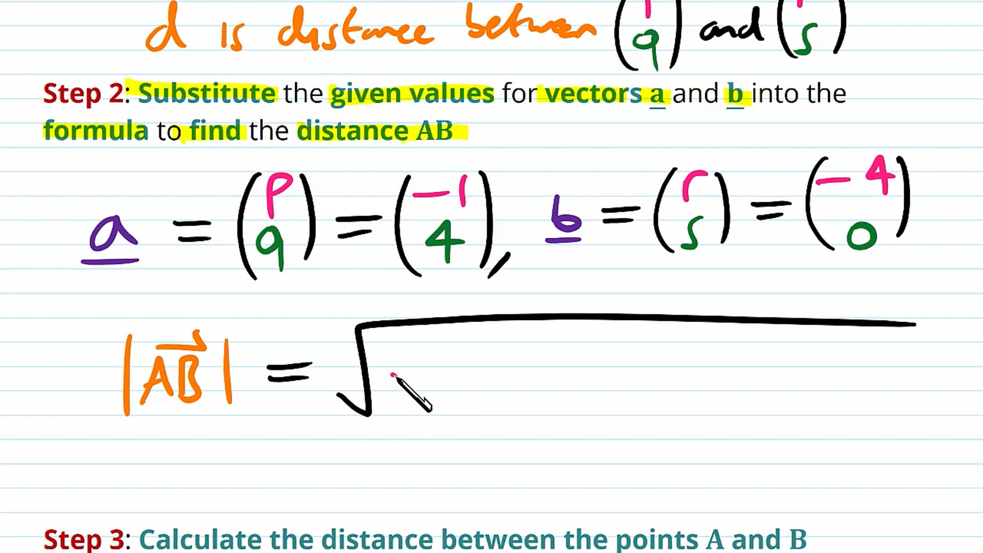 Position Vectors Examples