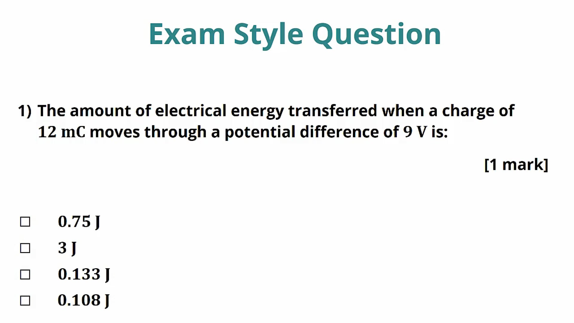 Potential Difference and Electromotive Force Exam Question