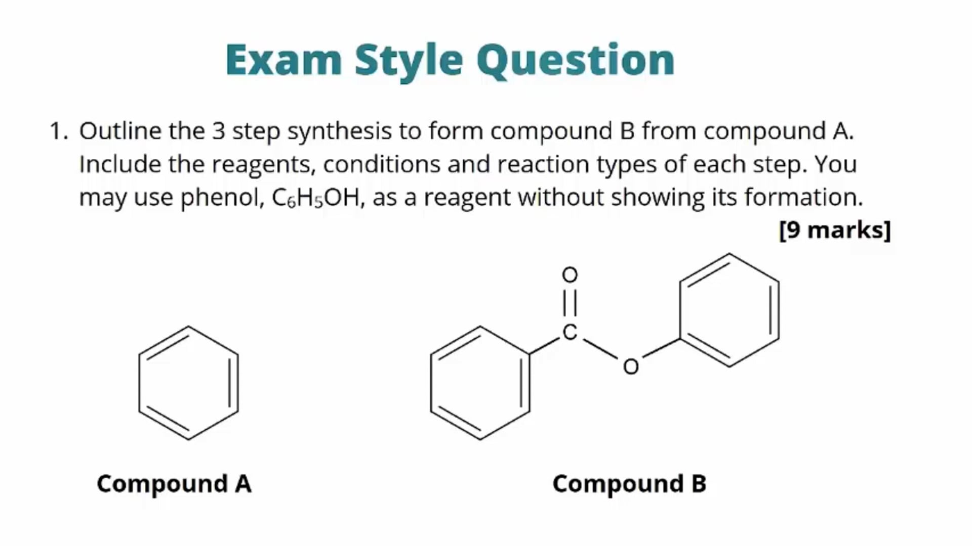 Practical Techniques and Synthesis Exam Question