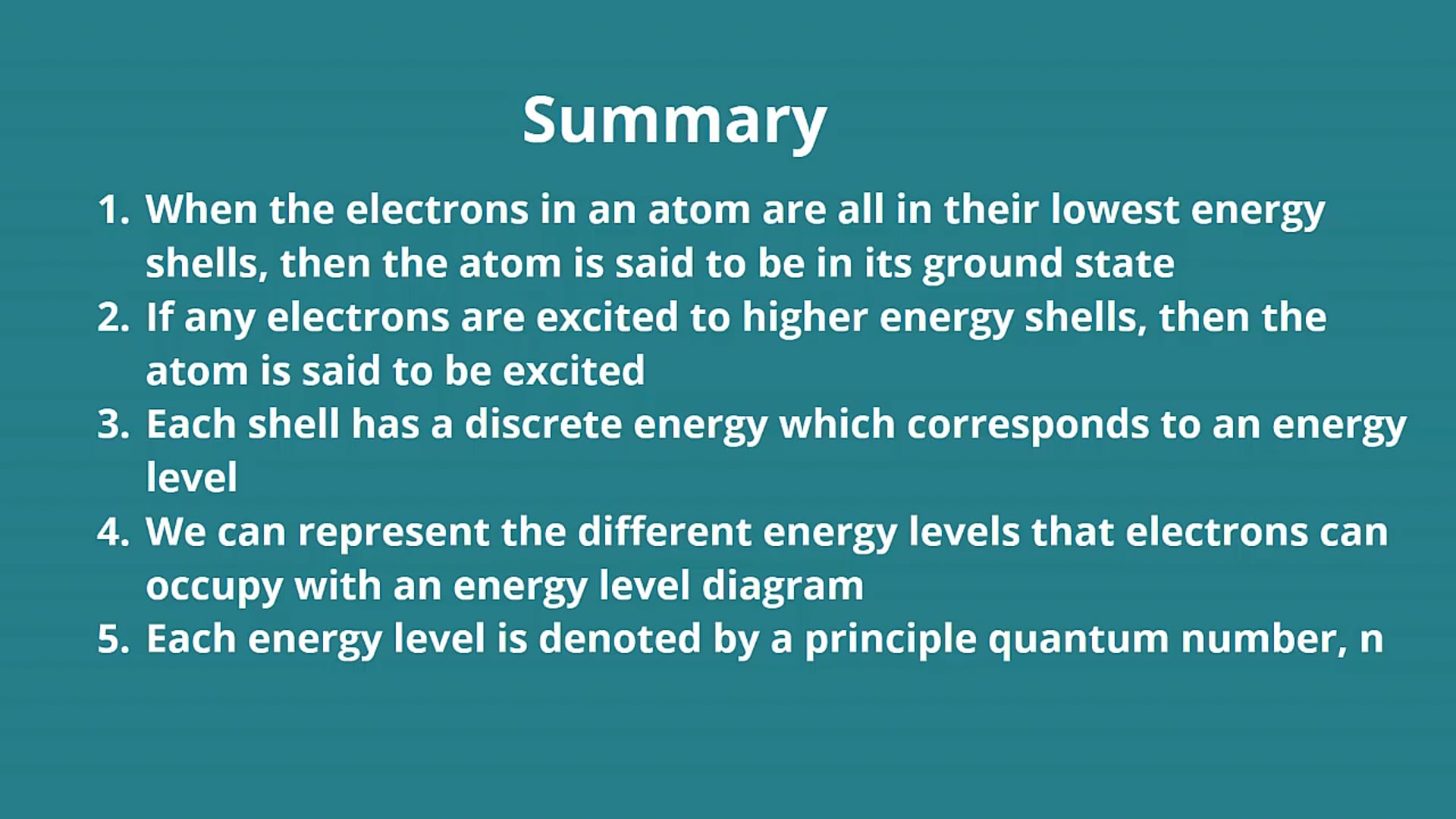 Principle Quantum Number