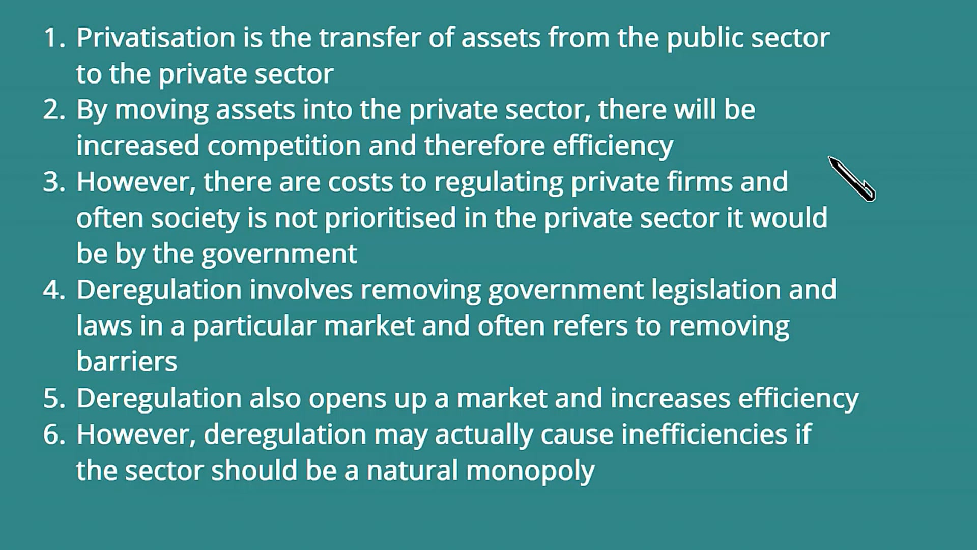 Privatisation and Deregulation
