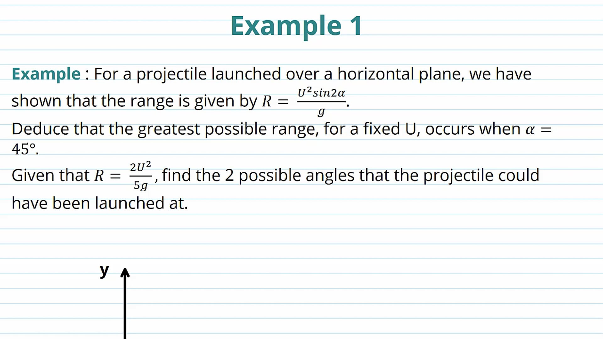Projectile Motion Formulae Examples