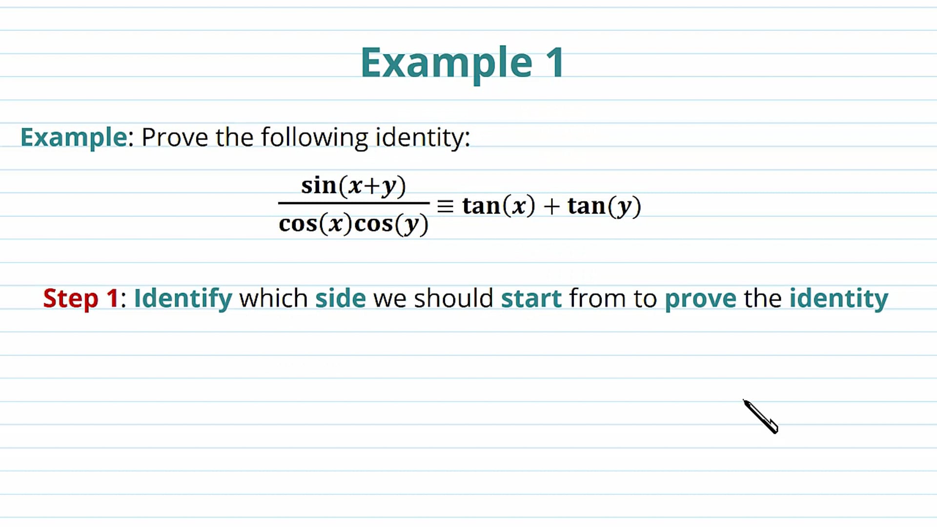 Proofs Using Trigonometric Identities Examples