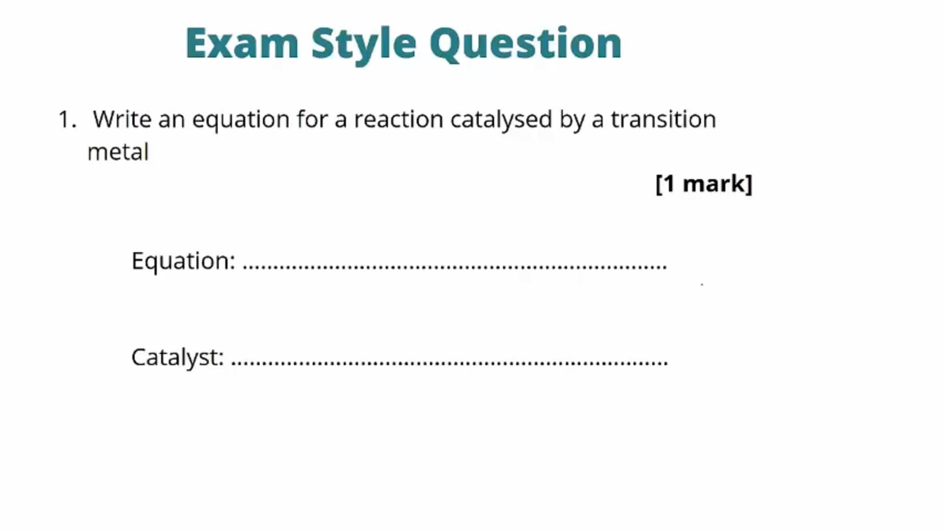 Properties of Transition Metals Exam Question