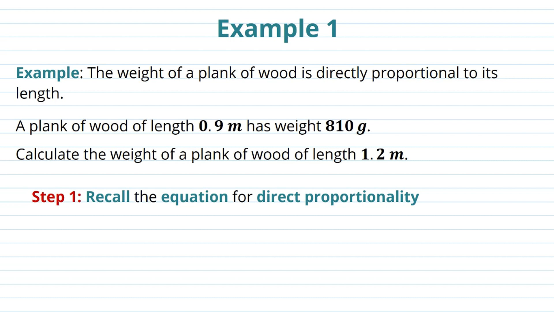 Proportionality Examples