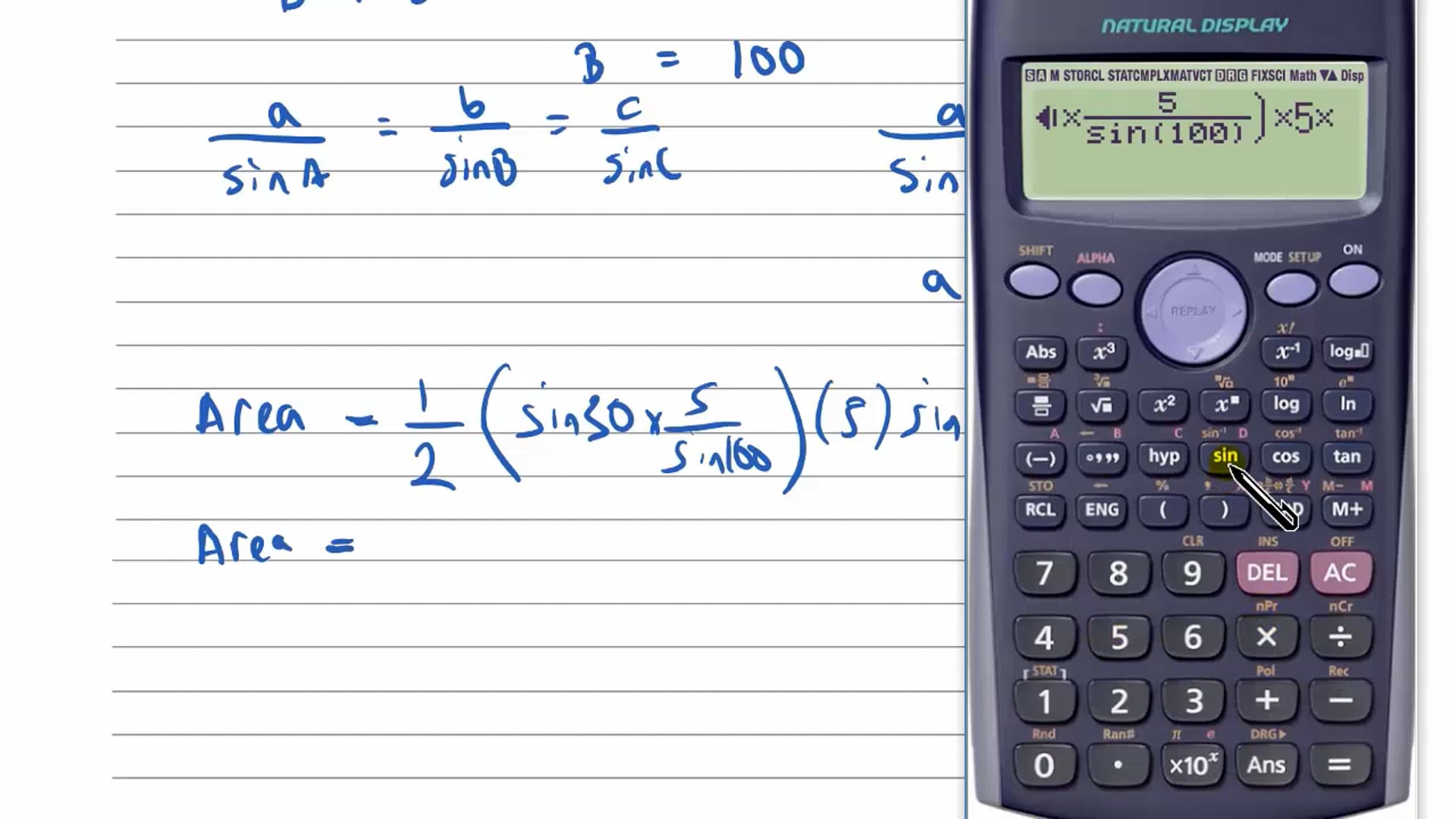 Question 4: Area Using the Sine Rule