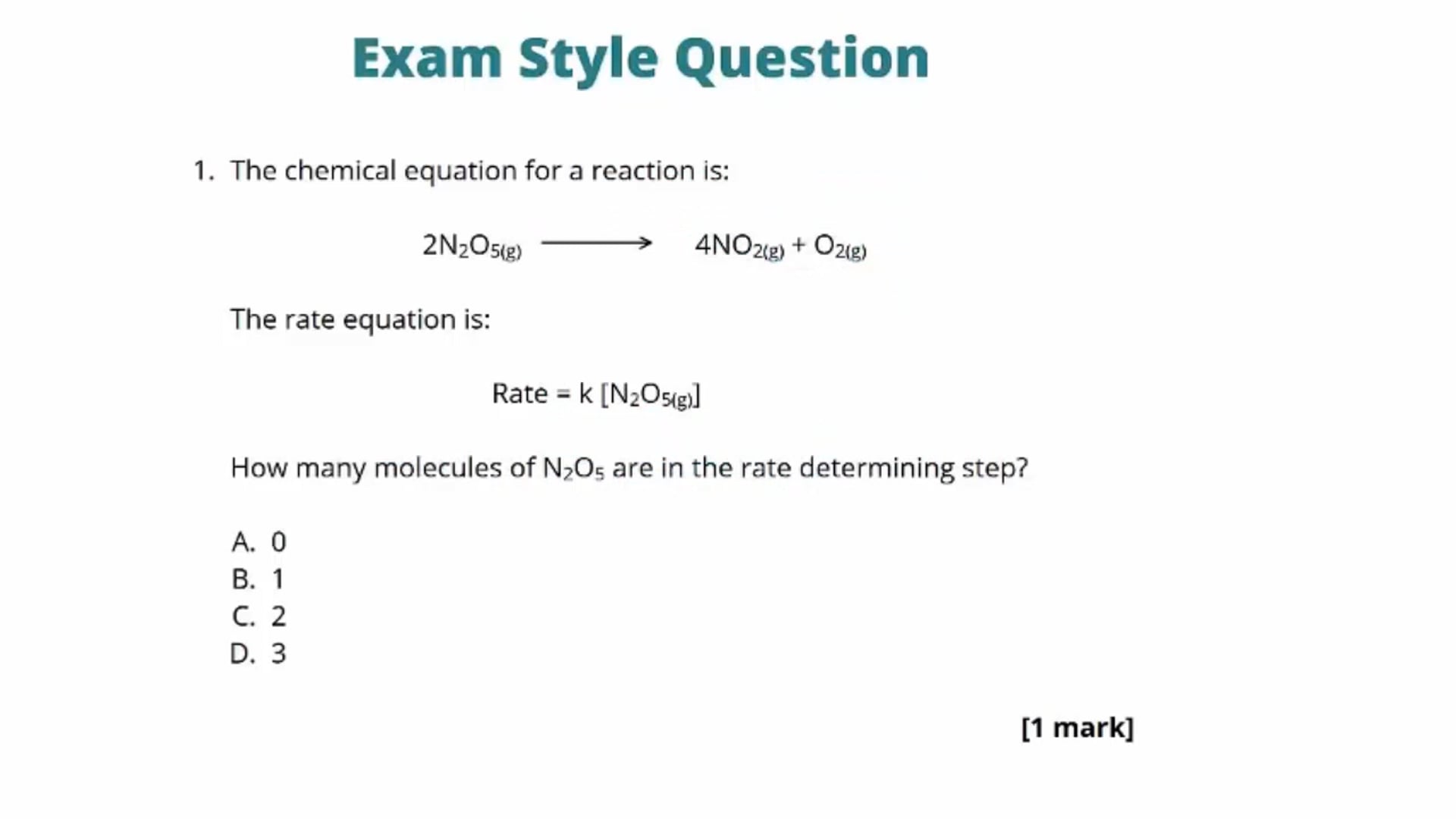 Rate - Determining Steps Exam Question