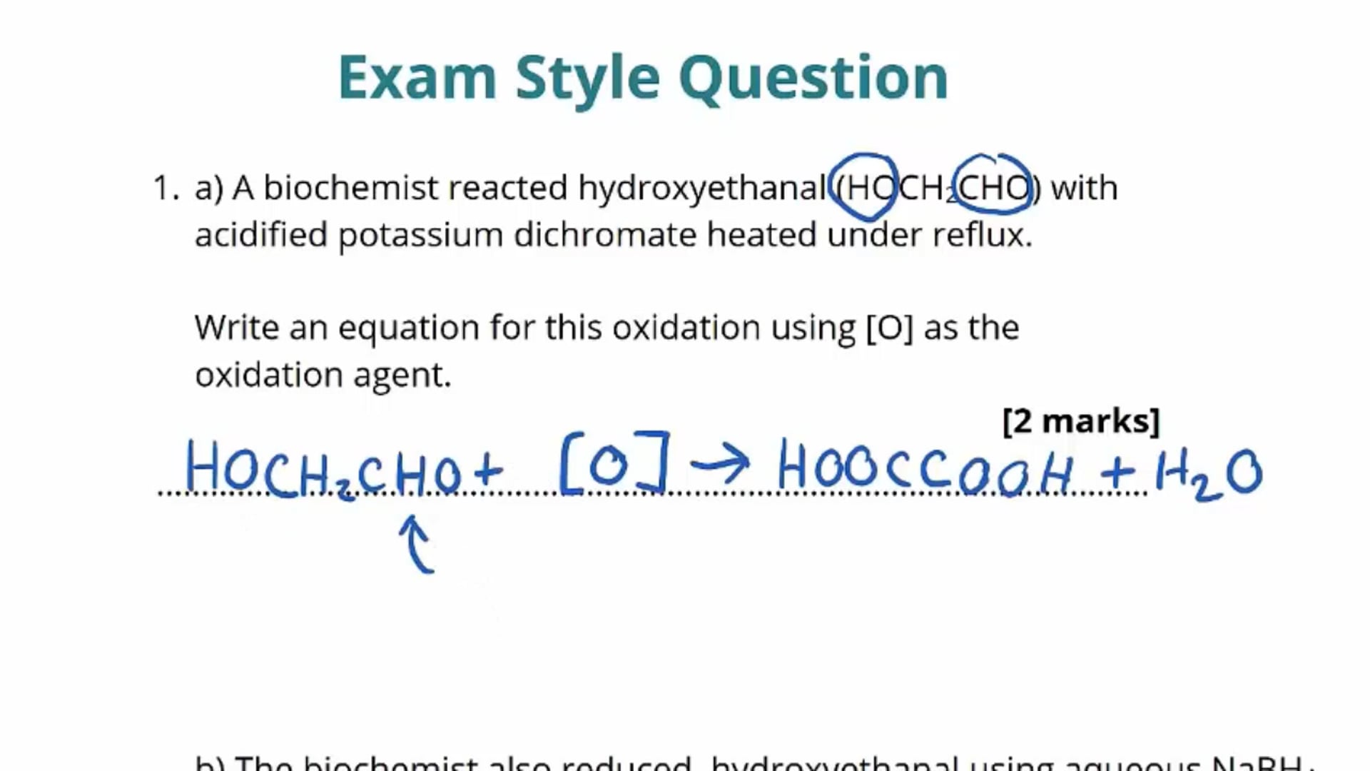 Reactions of Carbonyl Compounds Exam Question