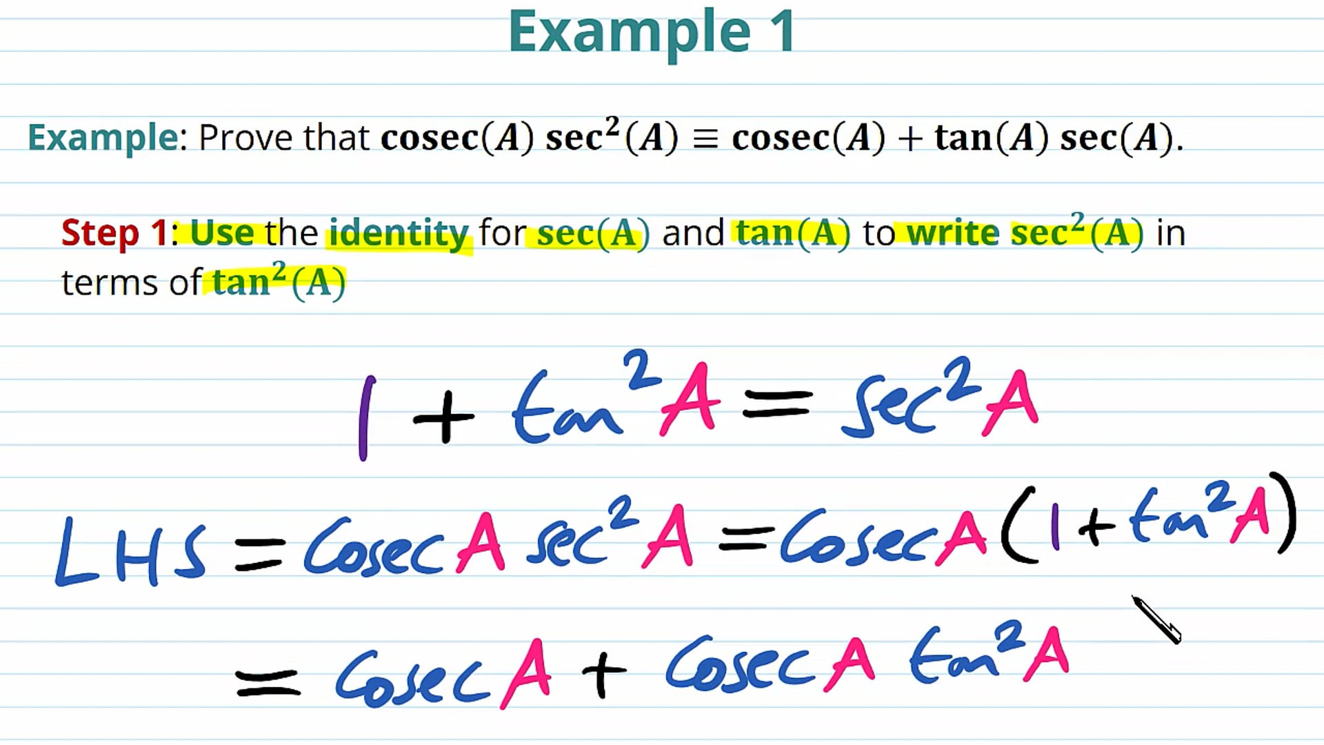 Reciprocal Trigonometric Identities Examples