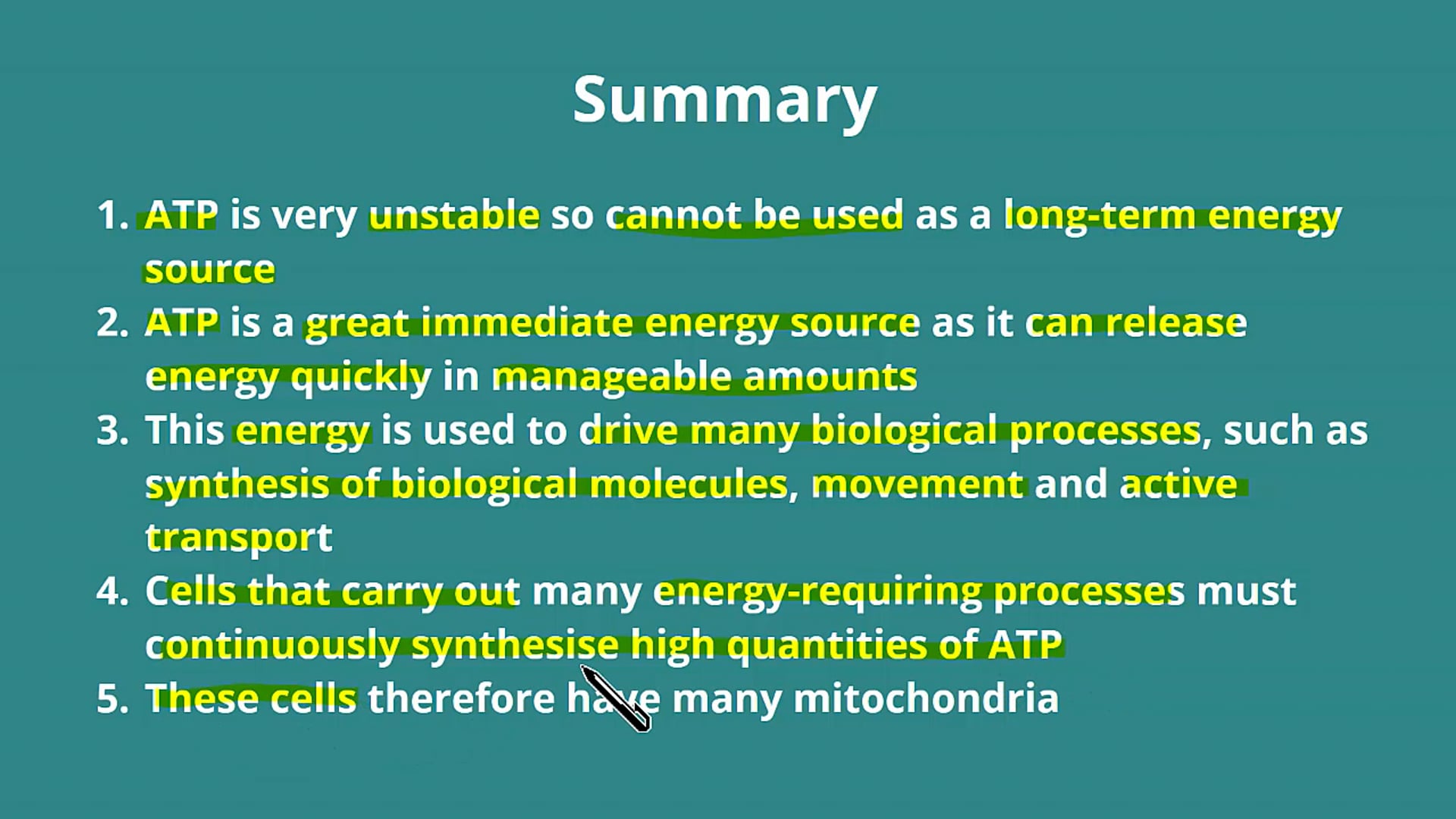 Roles of ATP