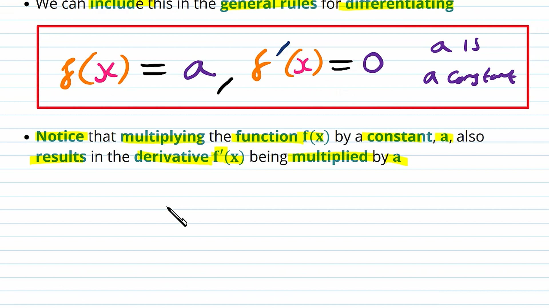 Rules for Differentiation