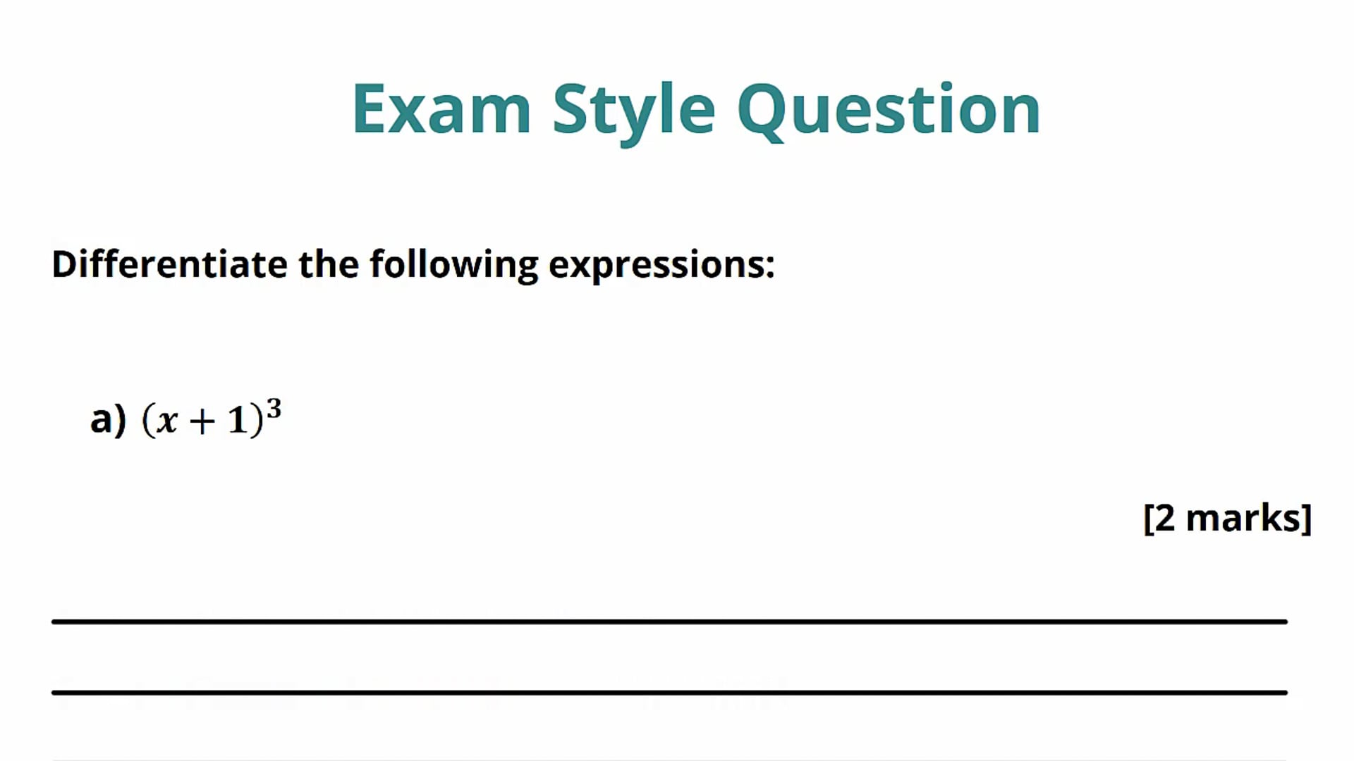 Rules of Differentiation Exam Question